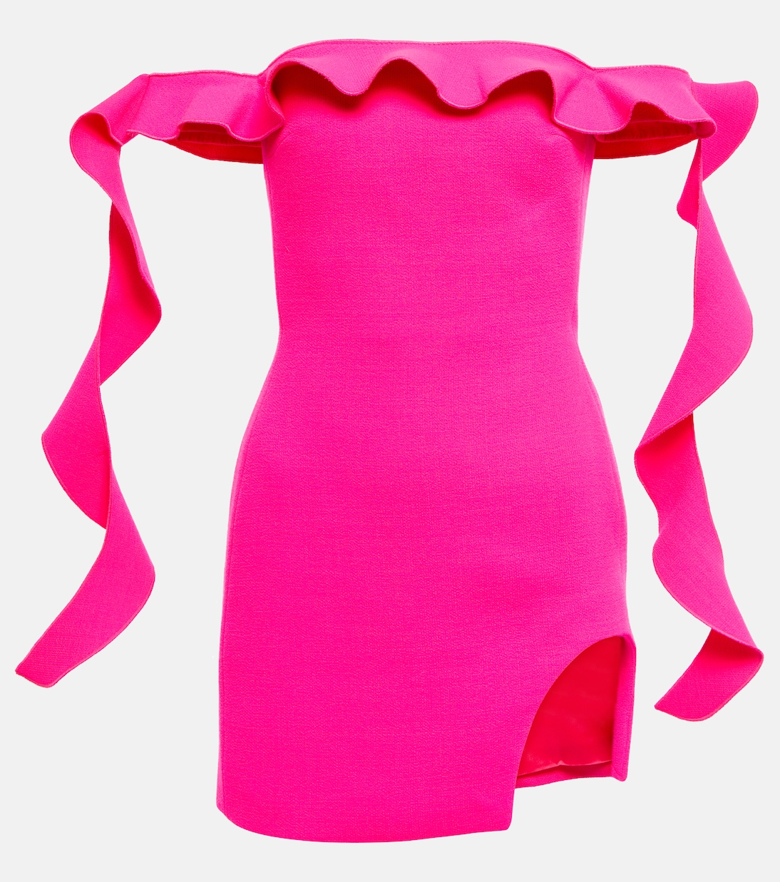 Ruffle-trimmed wool-blend minidress | David Koma