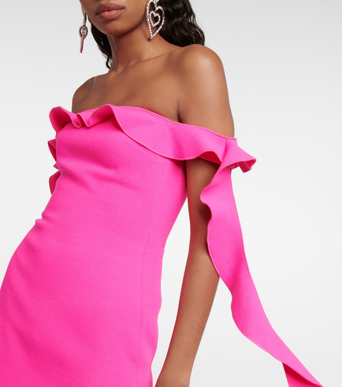 Ruffle-trimmed wool-blend minidress | David Koma