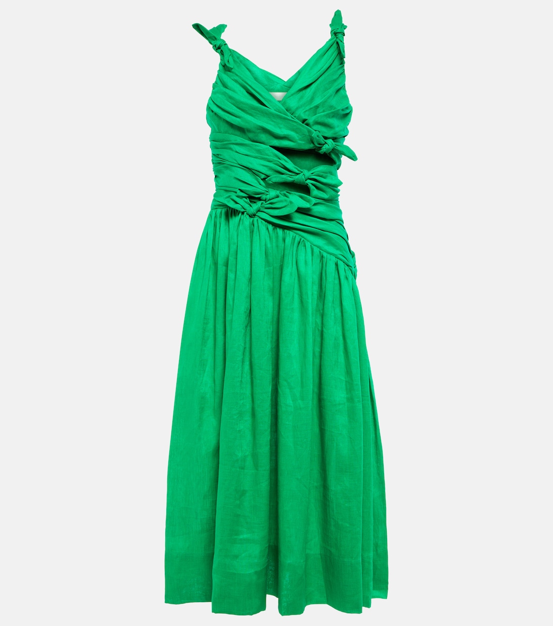 Abito midi Tiggy in lino con ruches | Zimmermann