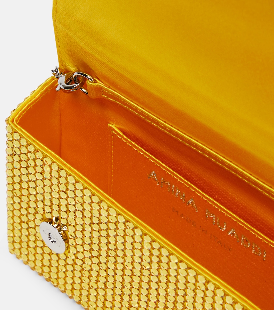 Pochette Paloma Micro en satin à ornements | Amina Muaddi
