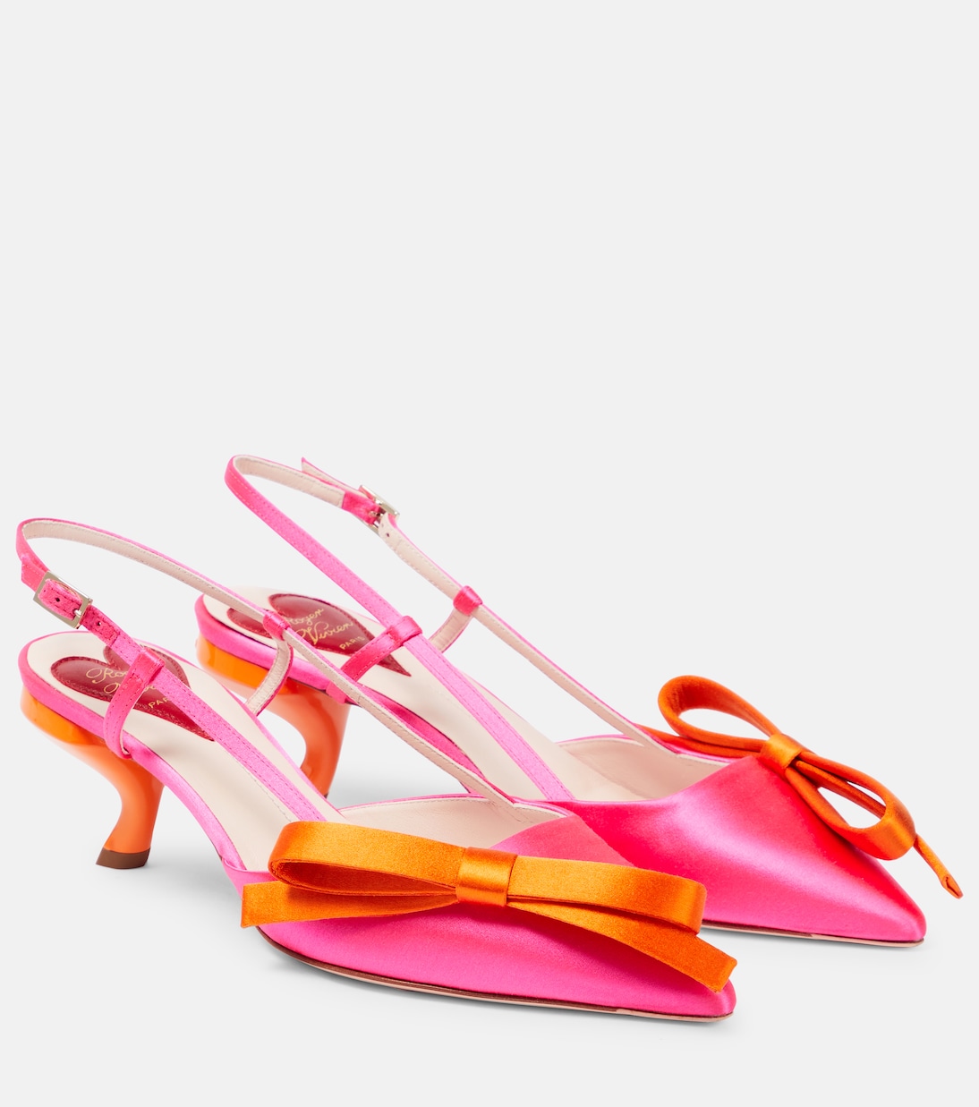 Pumps slingback Virgule in raso | Roger Vivier