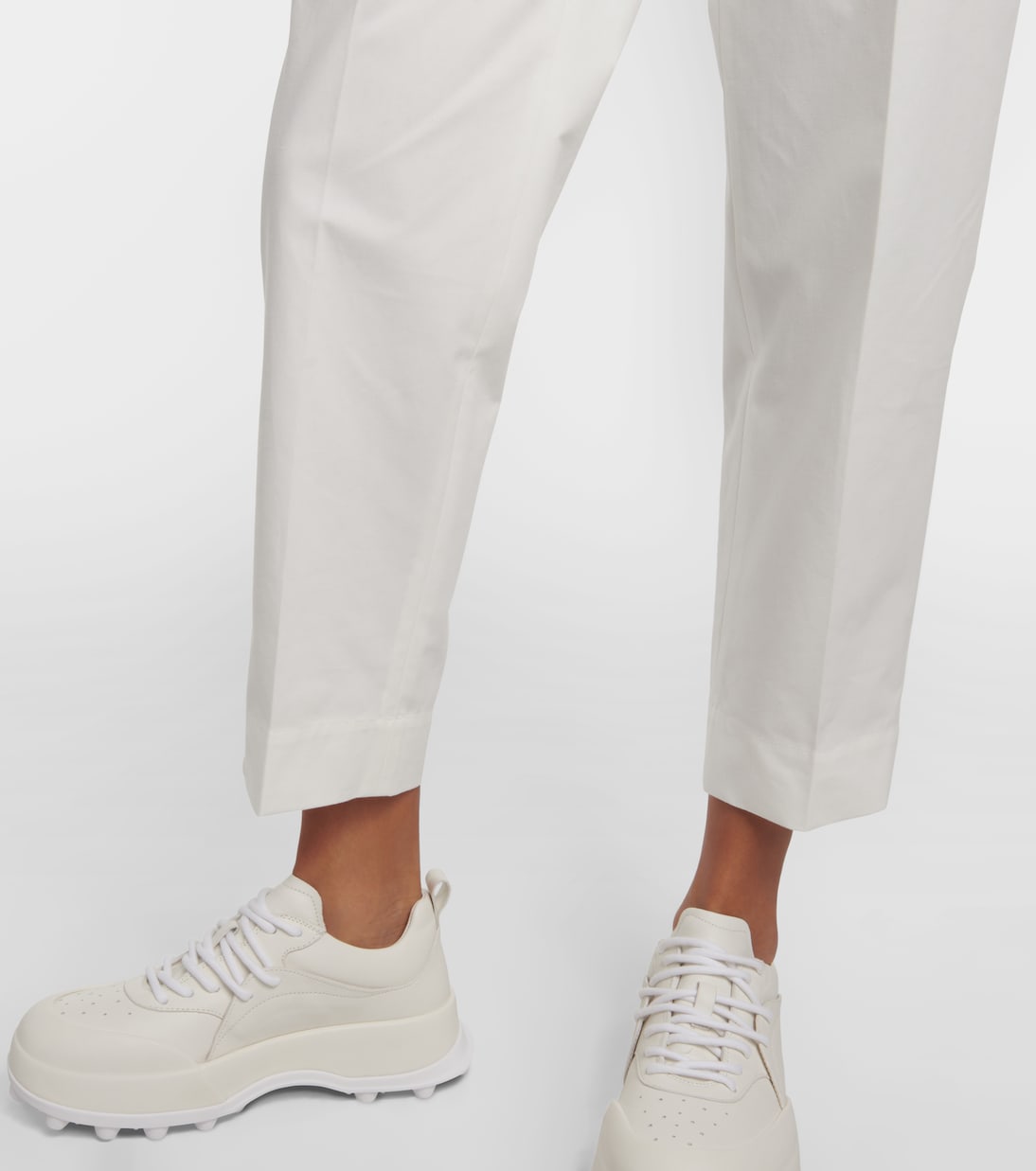 Pantaloni regular cropped in cotone | Jil Sander