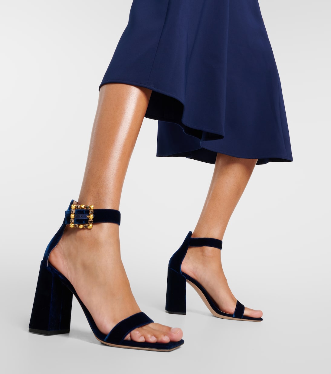 Wondy embellished velvet sandals  | Gianvito Rossi