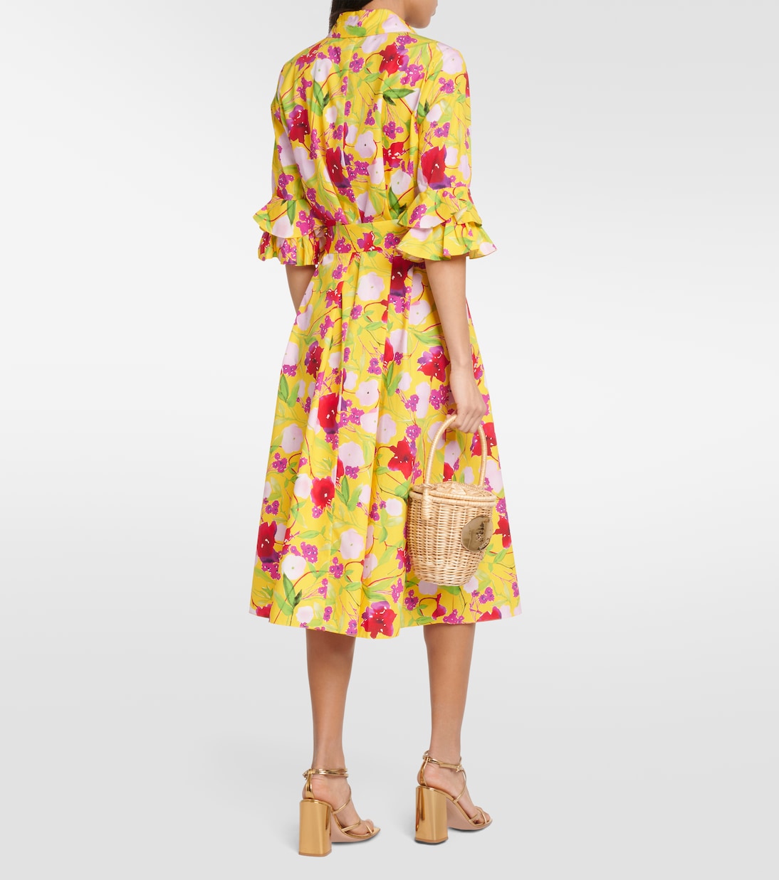 Vestido camisero de algodón floral | Carolina Herrera