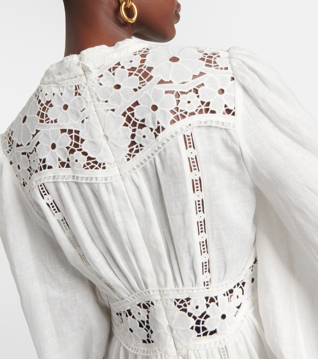 Vestido corto August de lino con encaje | Zimmermann