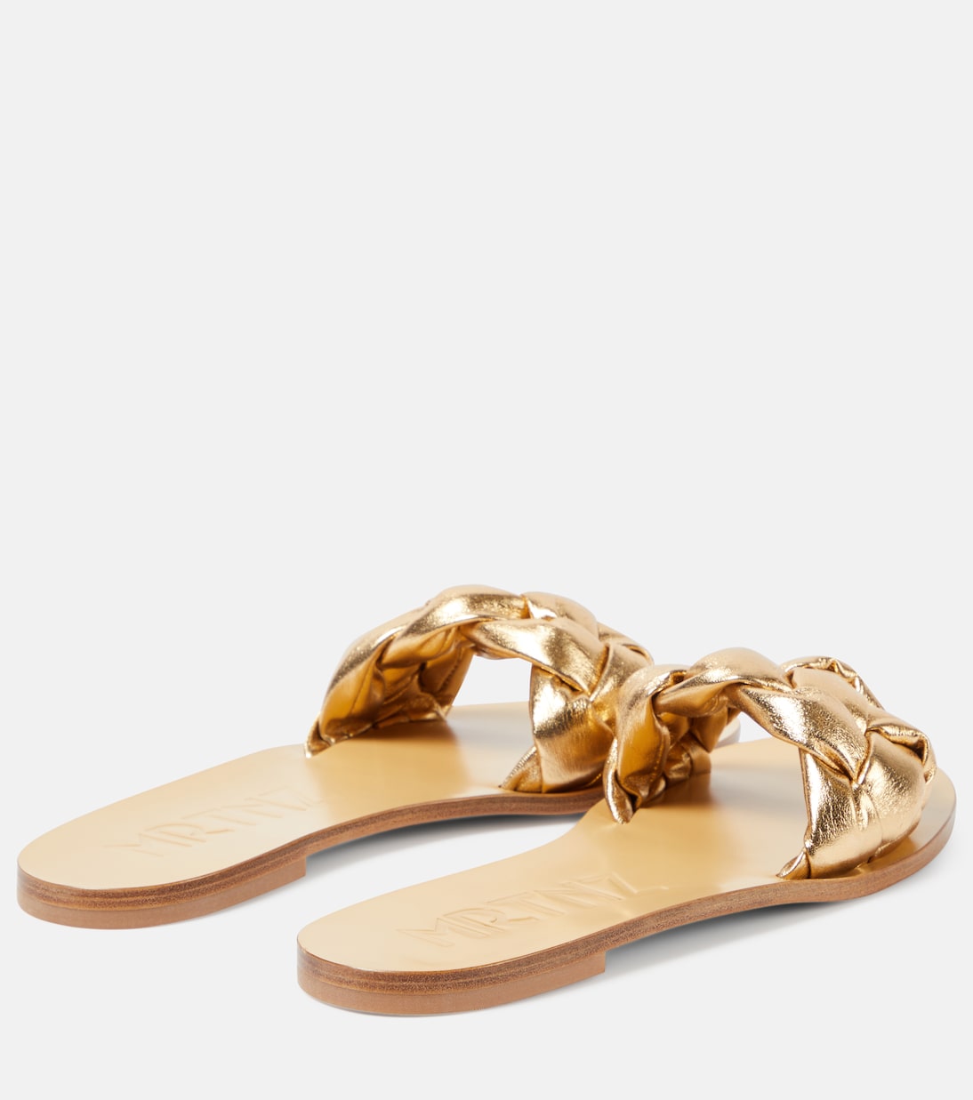 Pantoletten Pelota aus Metallic-Leder | Souliers Martinez