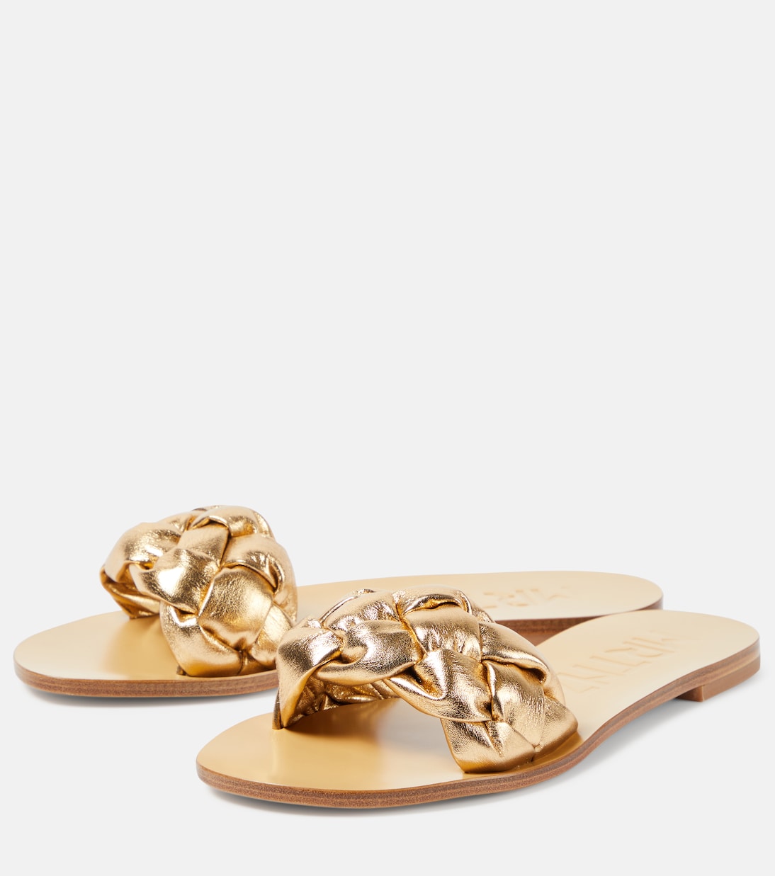 Pantoletten Pelota aus Metallic-Leder | Souliers Martinez