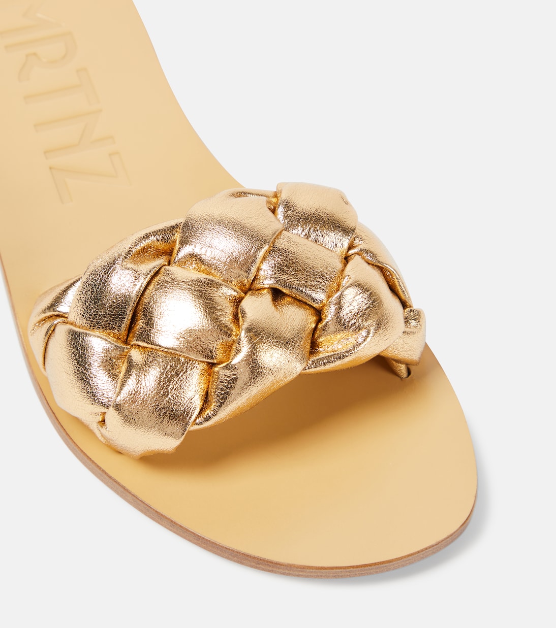 Pantoletten Pelota aus Metallic-Leder | Souliers Martinez