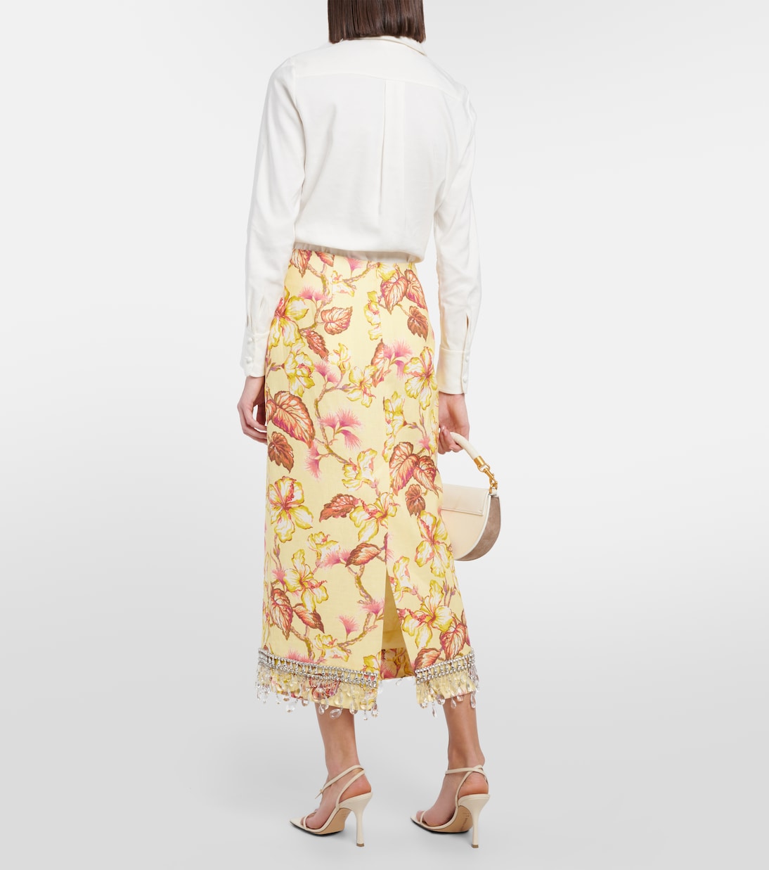 Falda midi Matchmaker de lino adornada | Zimmermann