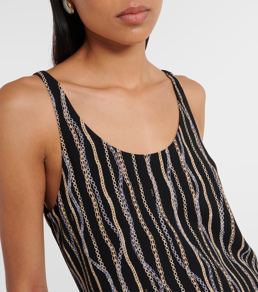 Printed silk tank top | Chloé