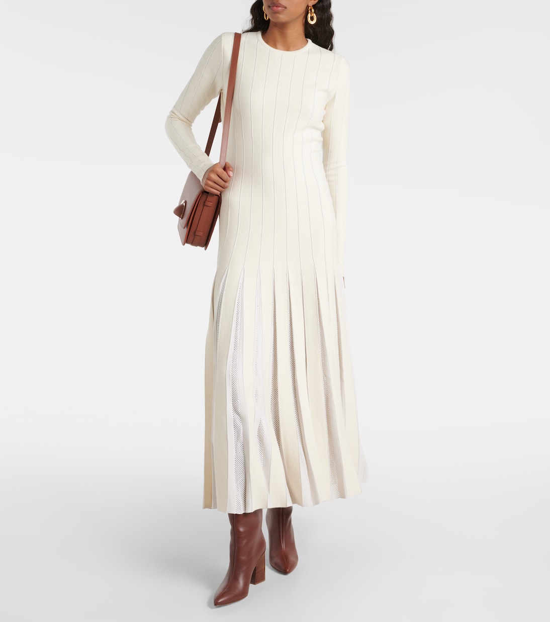 Walsh pleated wool and silk midi dress | Gabriela Hearst