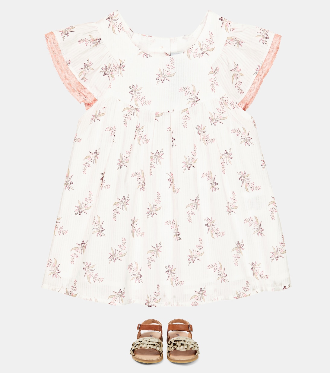 Sandalen Ruffles mit Metallic-Leder | Petit Nord