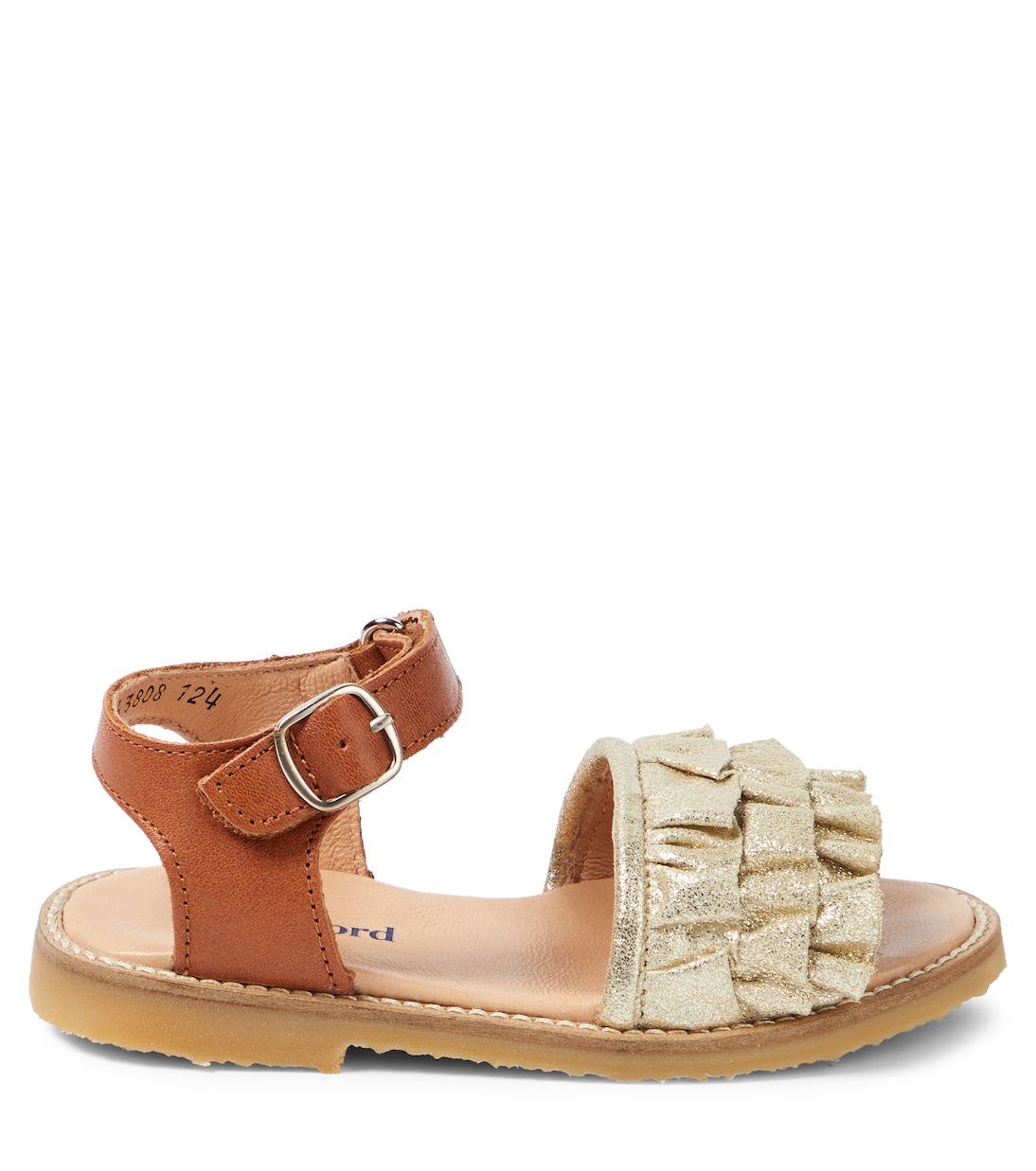 Sandalen Ruffles mit Metallic-Leder | Petit Nord