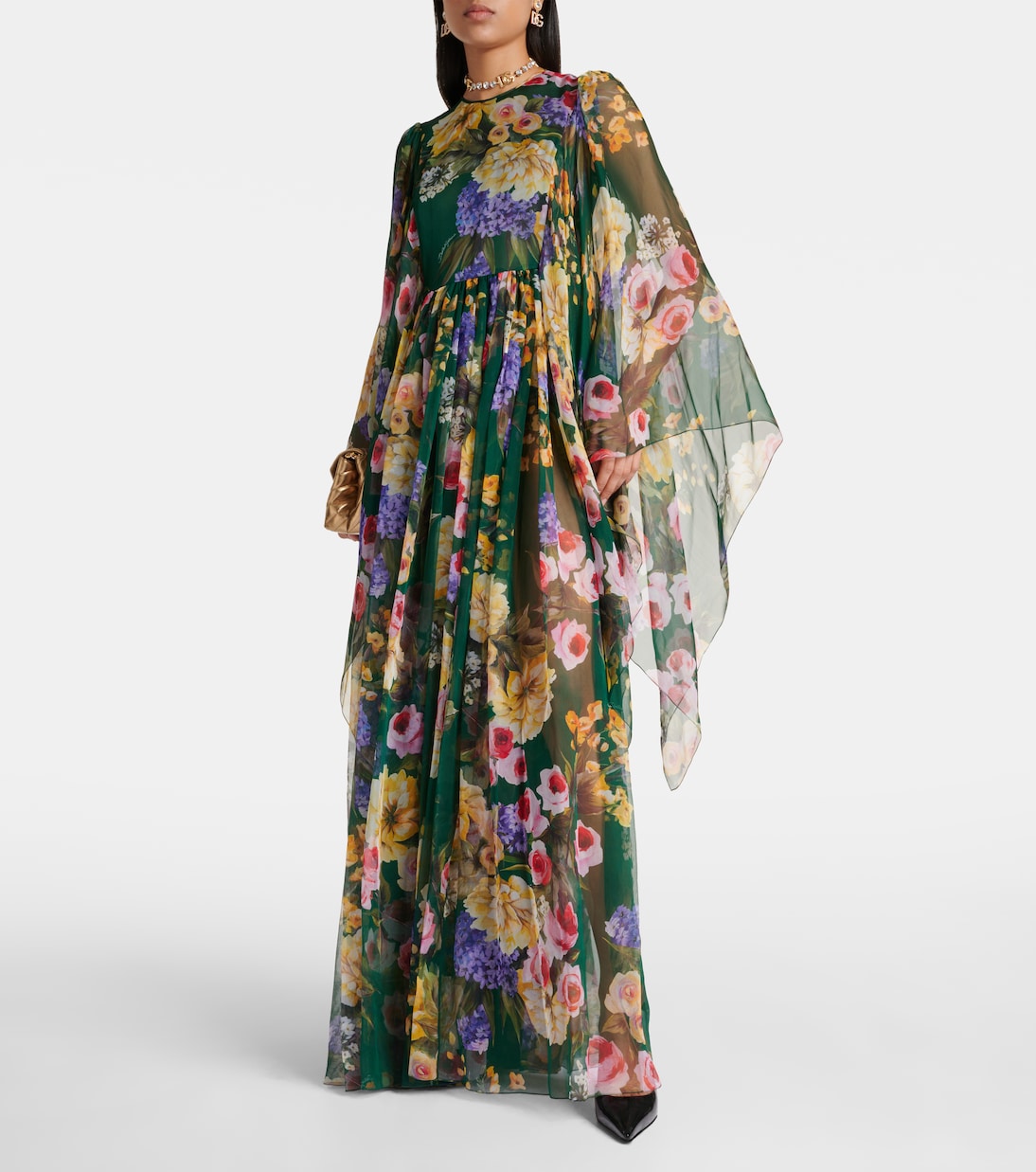 Floral silk chiffon gown | Dolce&Gabbana