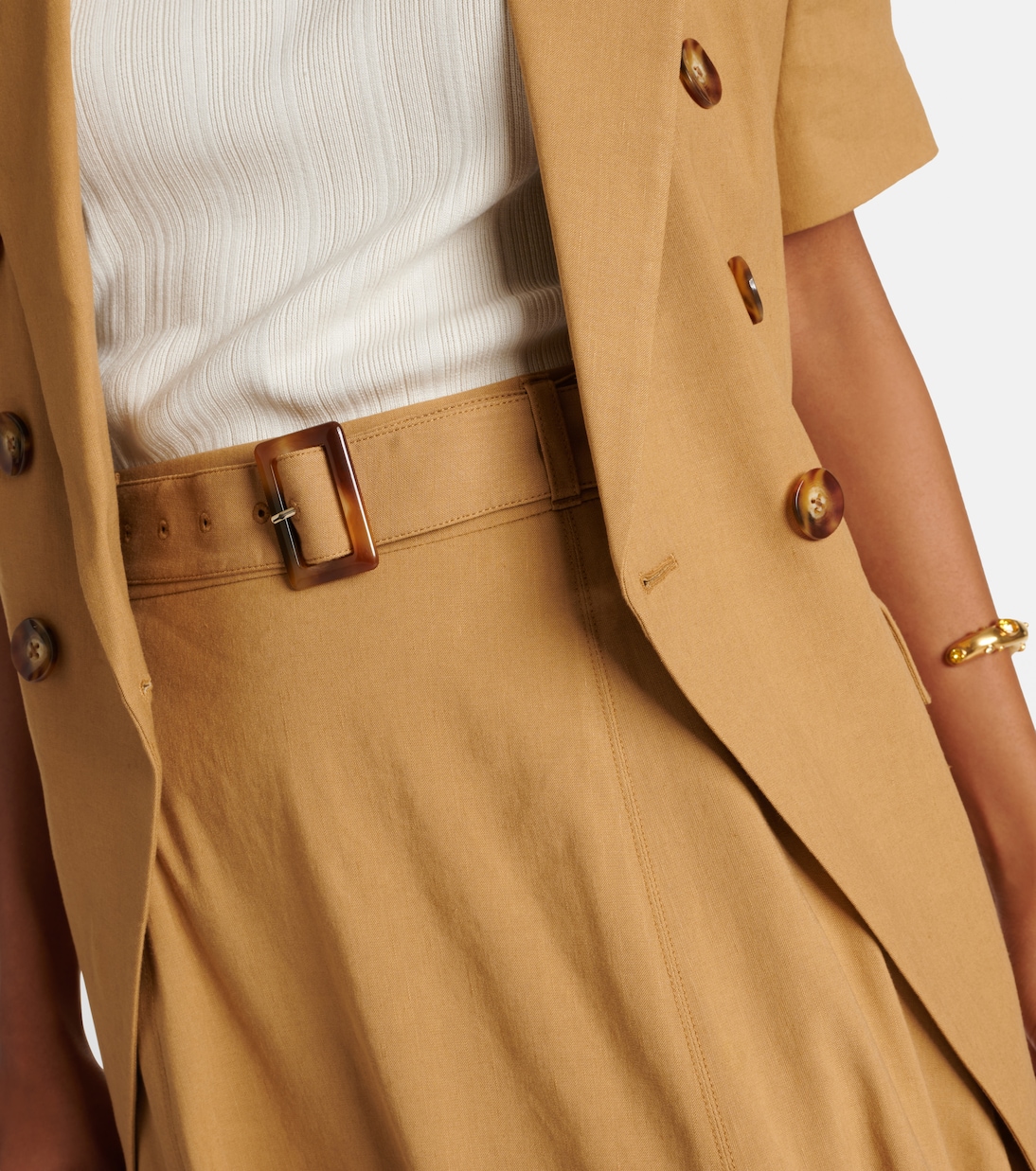 Arwen linen-blend midi skirt | Veronica Beard