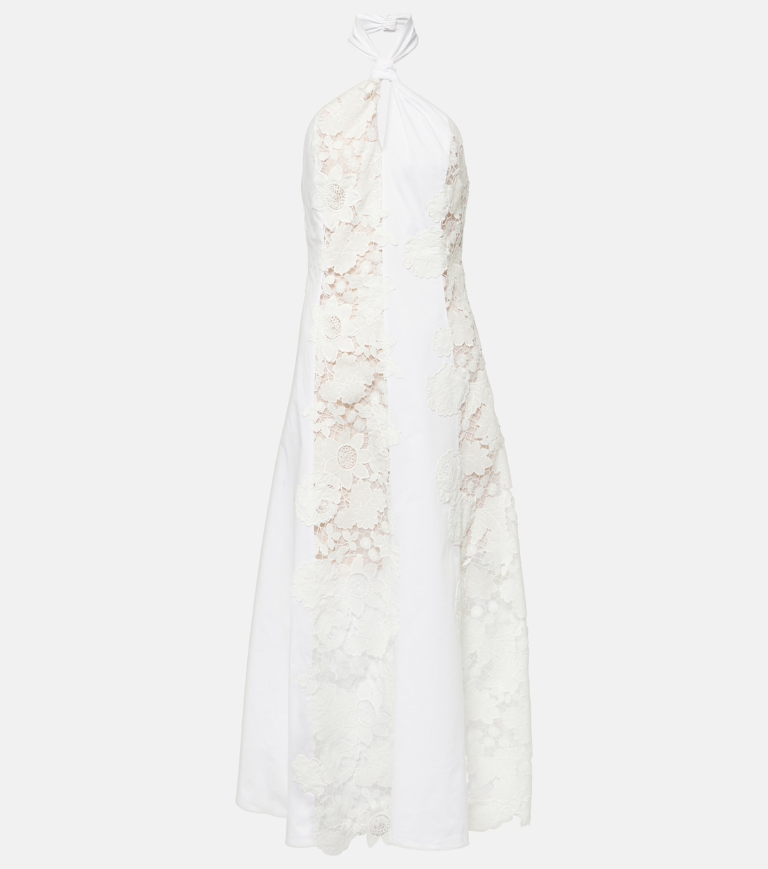 Abito midi in cotone con pizzo | Oscar de la Renta