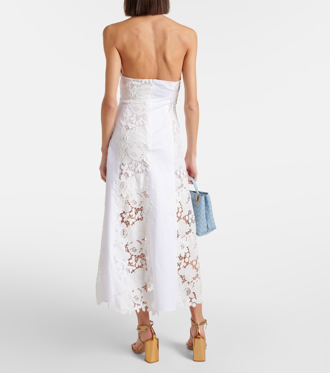 Abito midi in cotone con pizzo | Oscar de la Renta