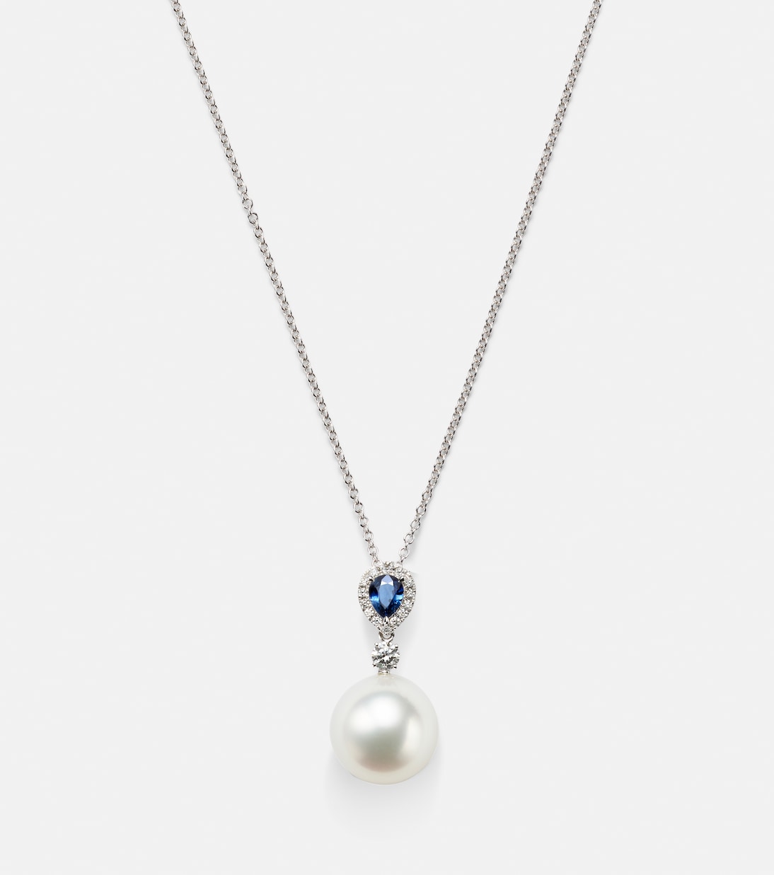 Collier Romance en or blanc 18 ct, saphirs, diamants et perles | Bucherer Fine Jewellery