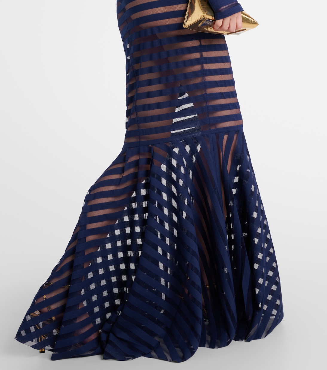 Abito lungo in mesh a righe | Norma Kamali