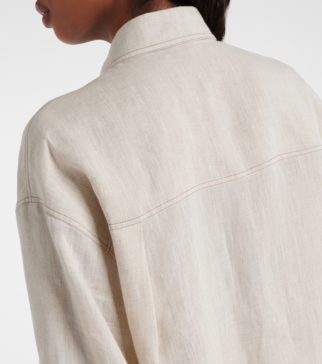 Camicia oversize in lino | Brunello Cucinelli