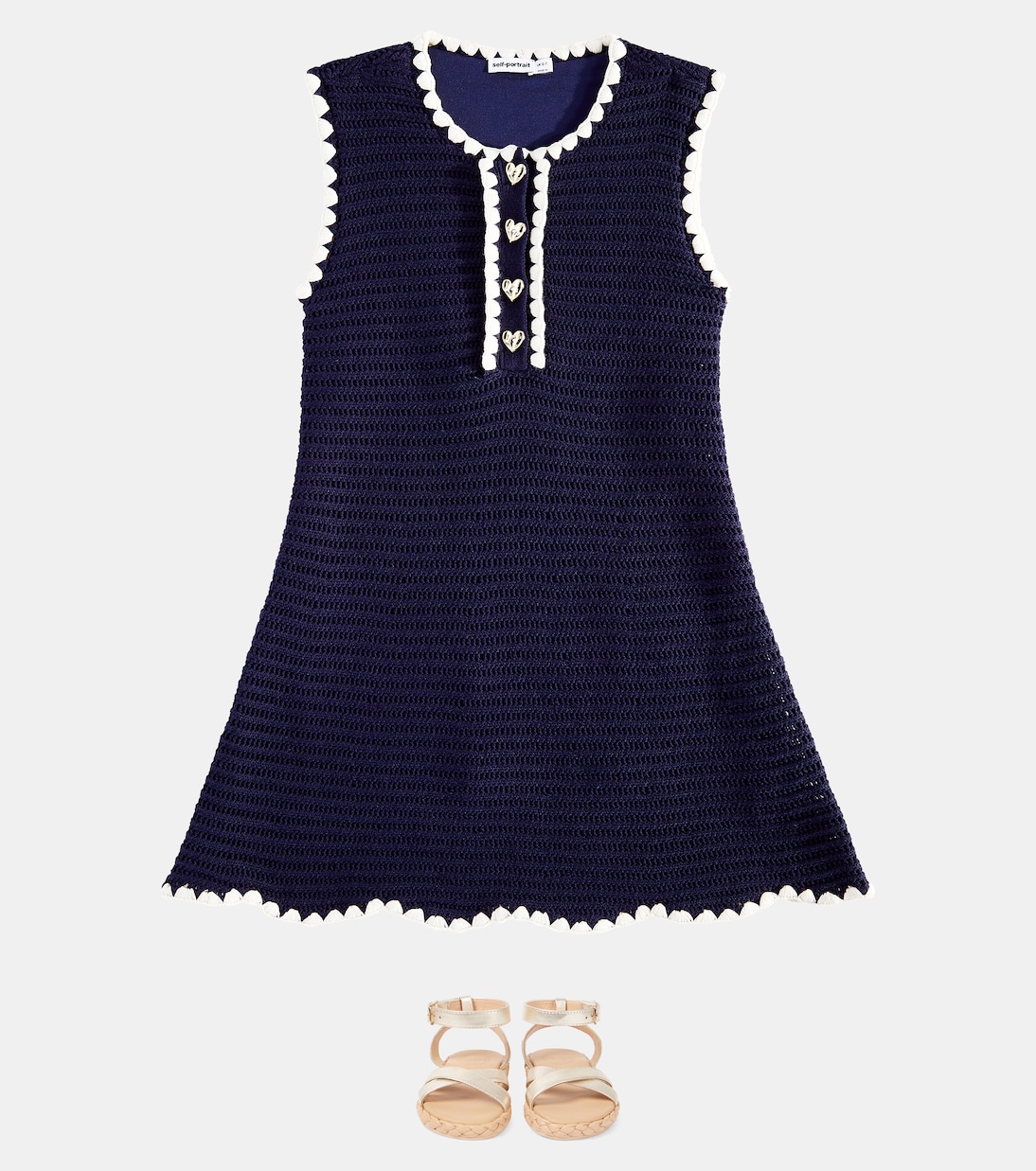 Abito in crochet di misto cotone | Self-Portrait Kids