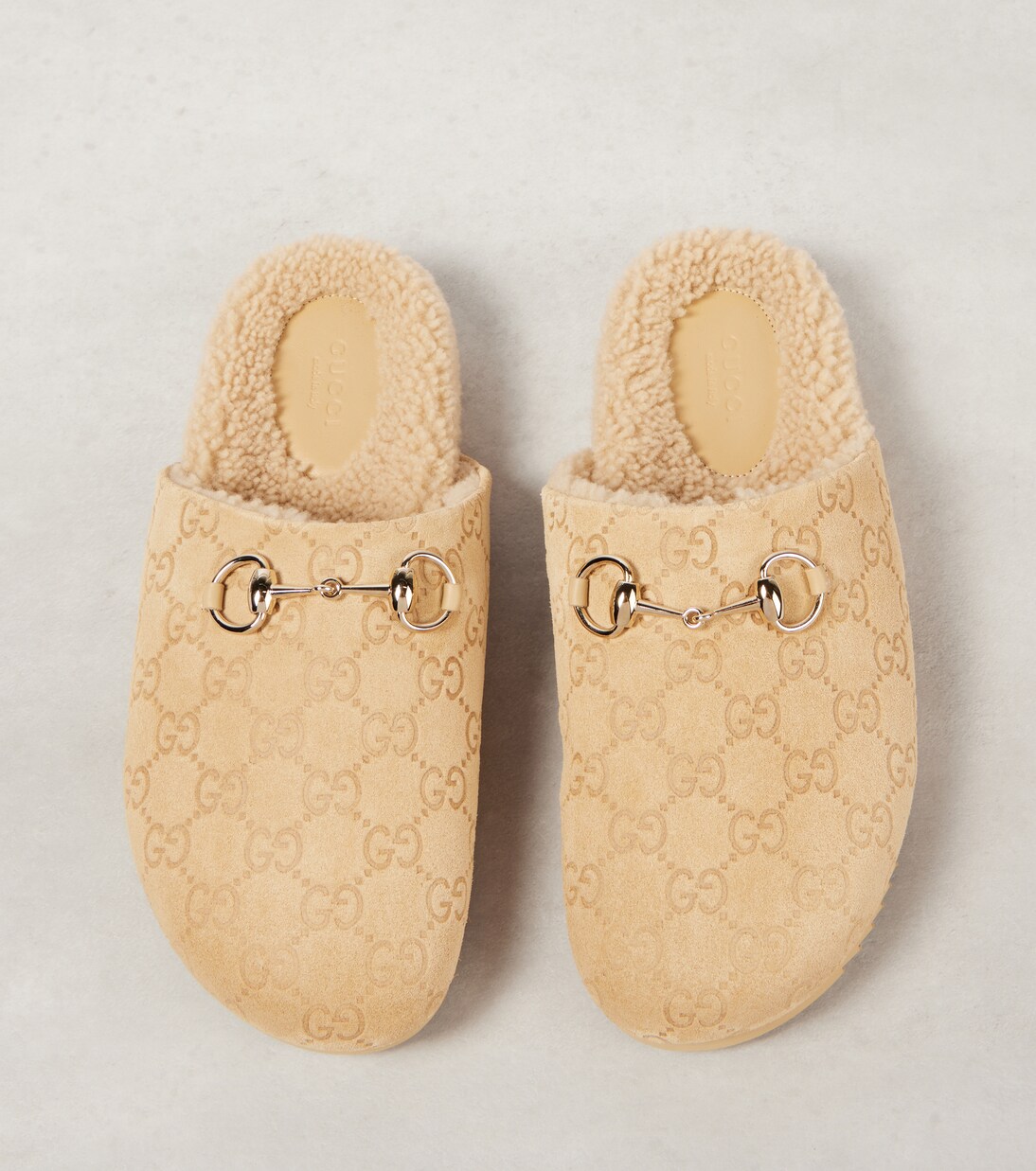 Mules Horsebit in suede GG | Gucci