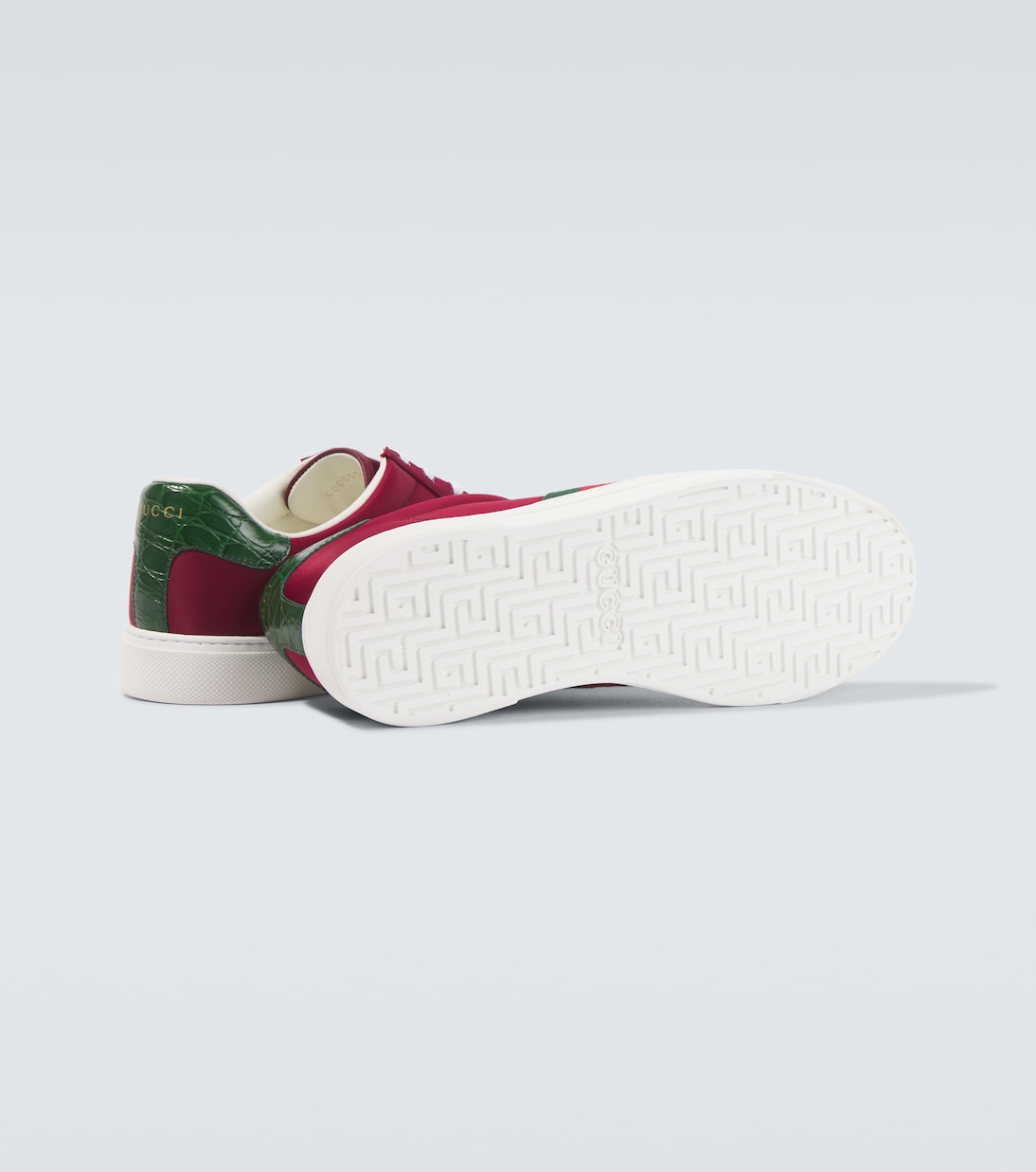 Ace leather trimmed sneakers in red Gucci Mytheresa