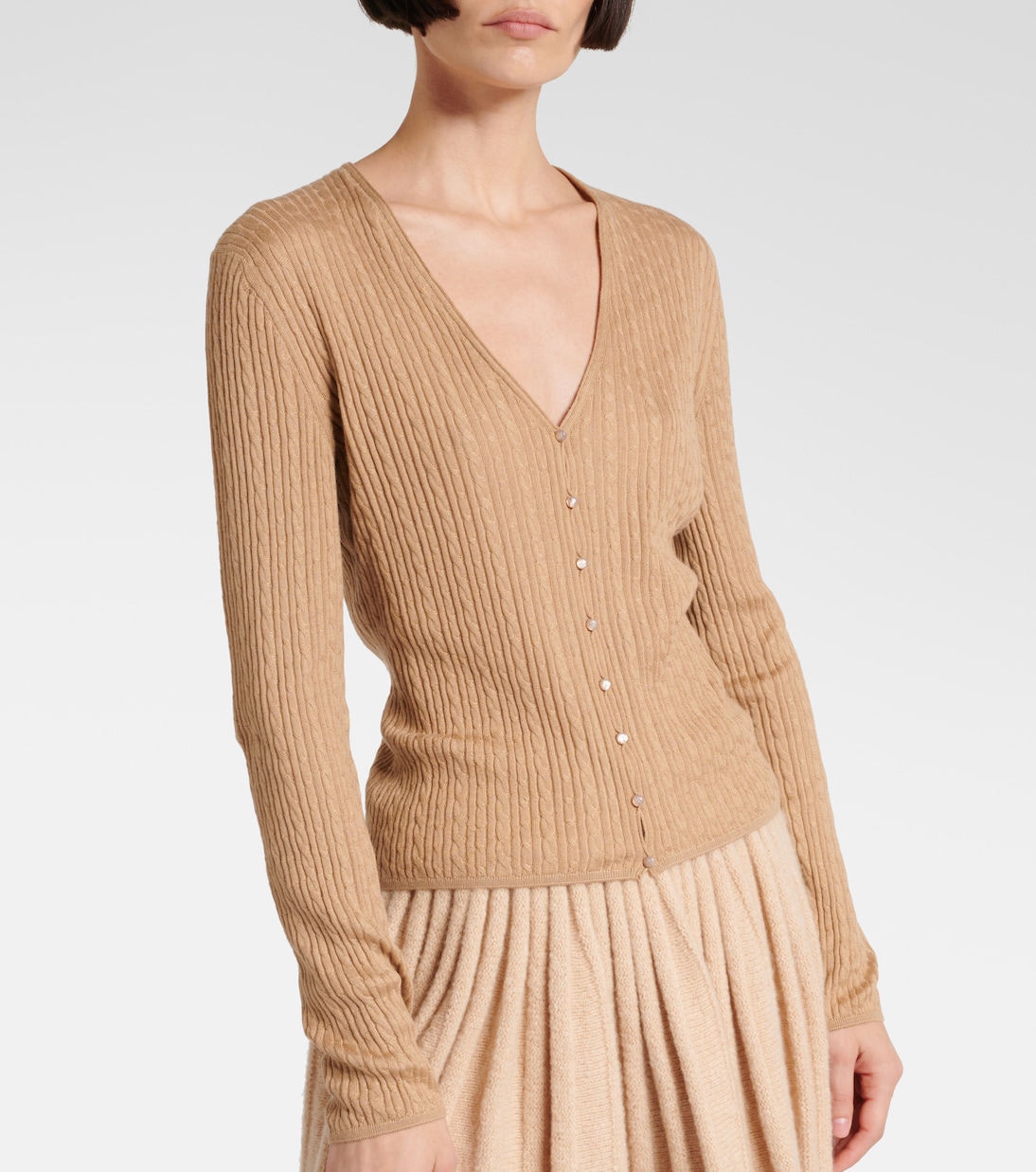 Cardigan in cashmere e seta a trecce | Loro Piana