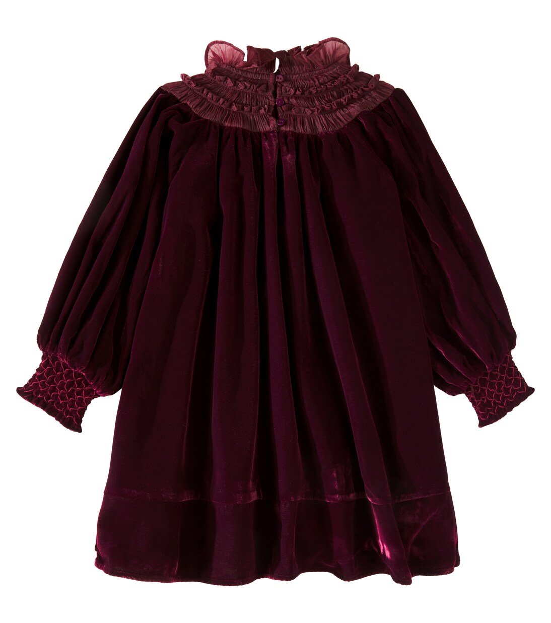 Shirred organza-trimmed velvet dress | Petite Amalie  