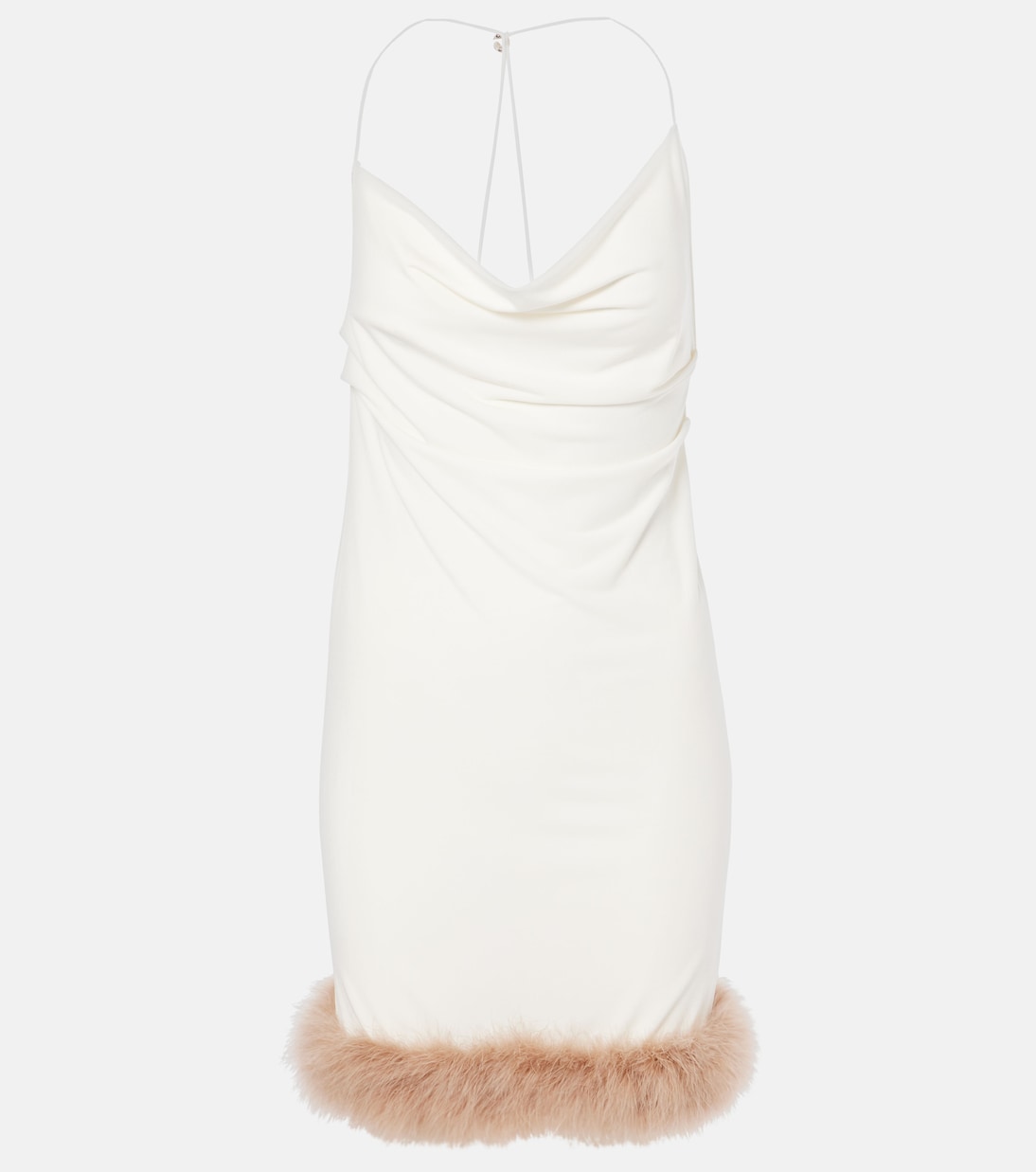 Minikleid Boa aus Jersey mit Federn | Coperni