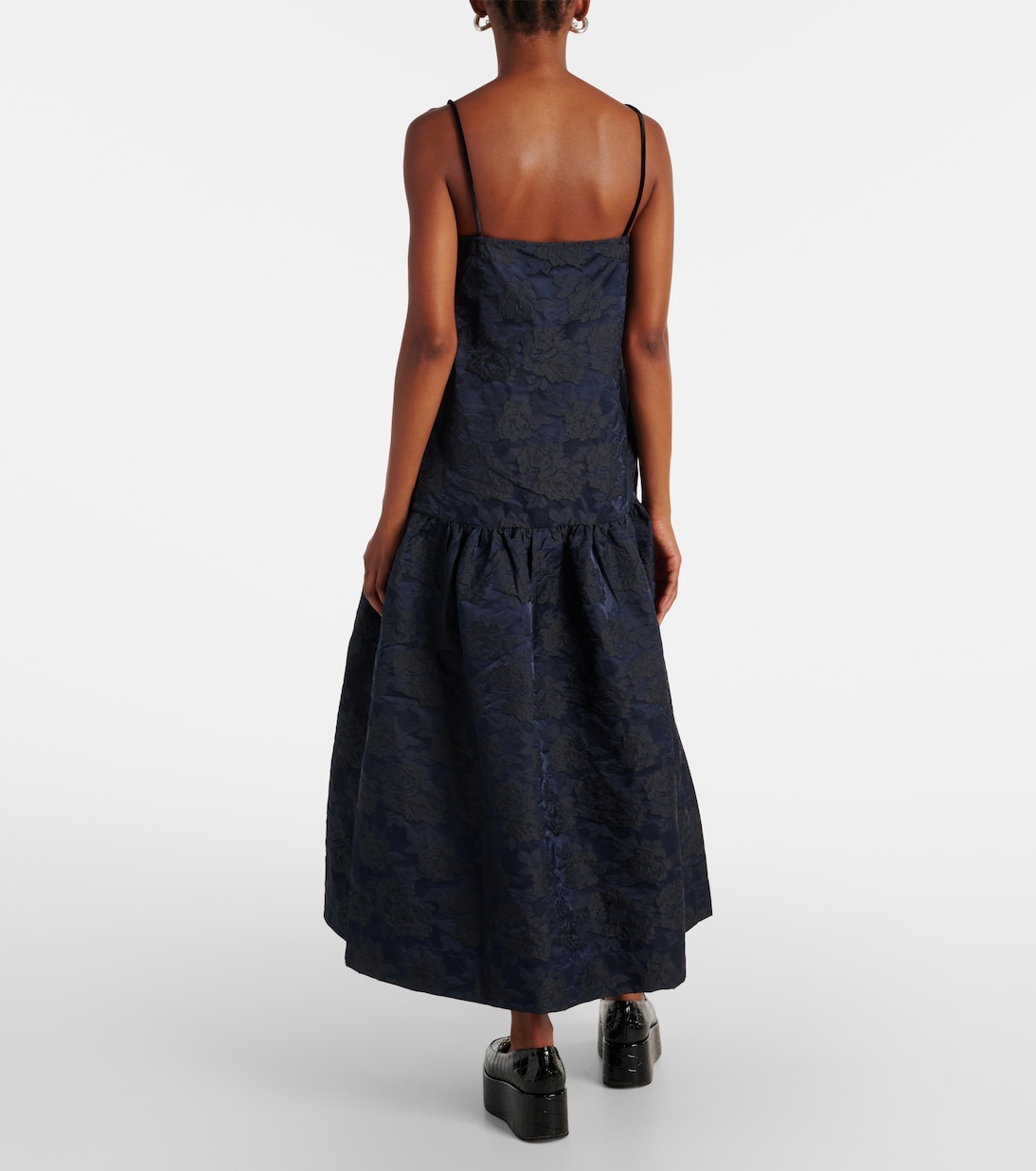 Abito midi in jacquard con stampa | Ganni
