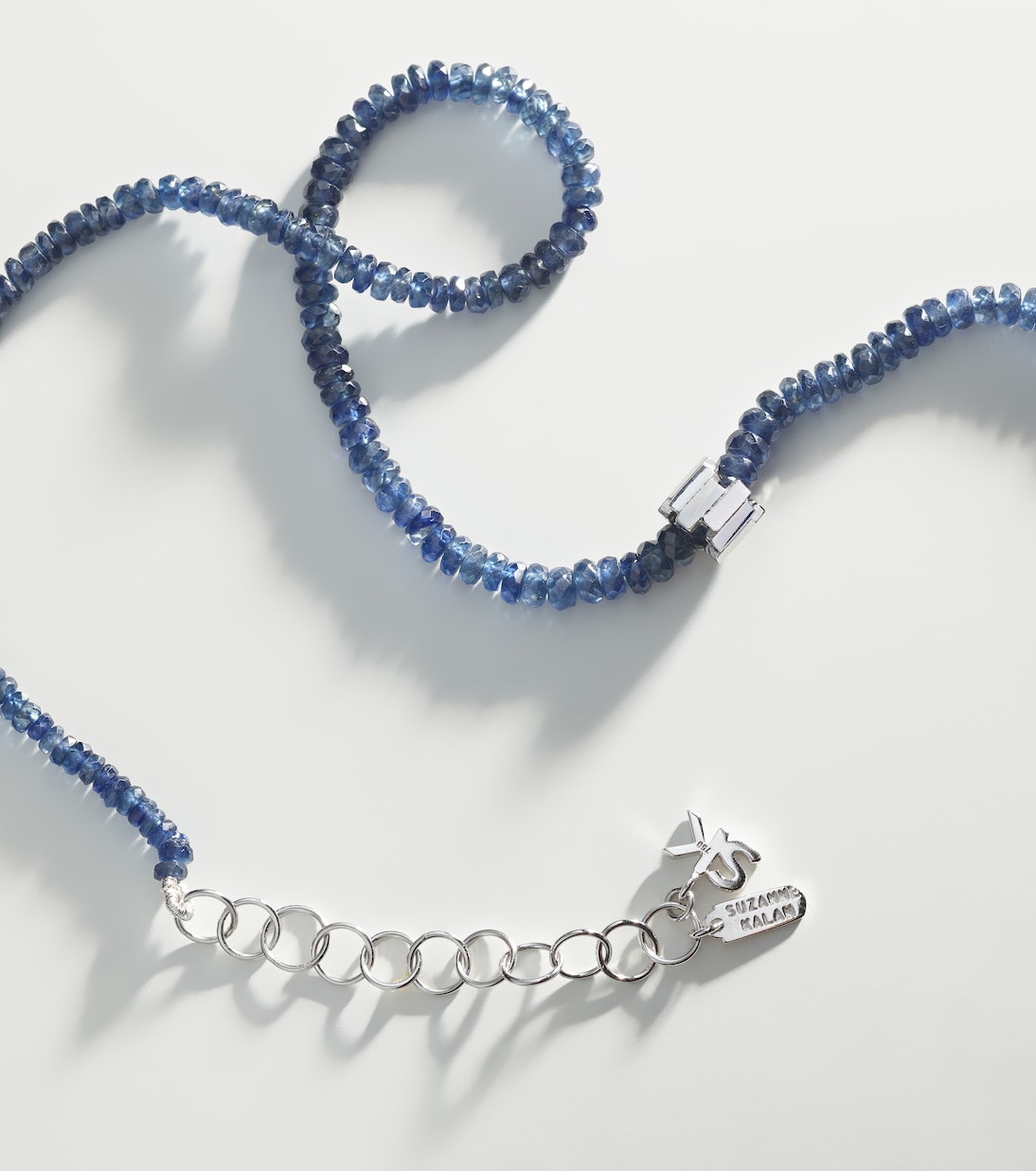 Infinite 18kt white gold necklace with sapphires | Suzanne Kalan