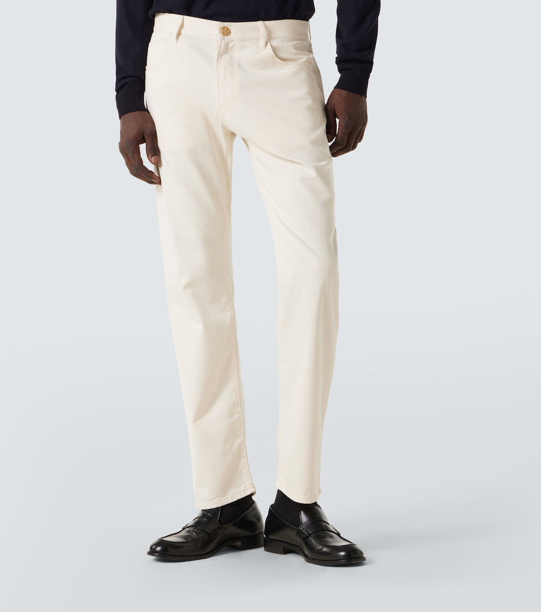 Pantaloni regular in cotone e seta | Giorgio Armani