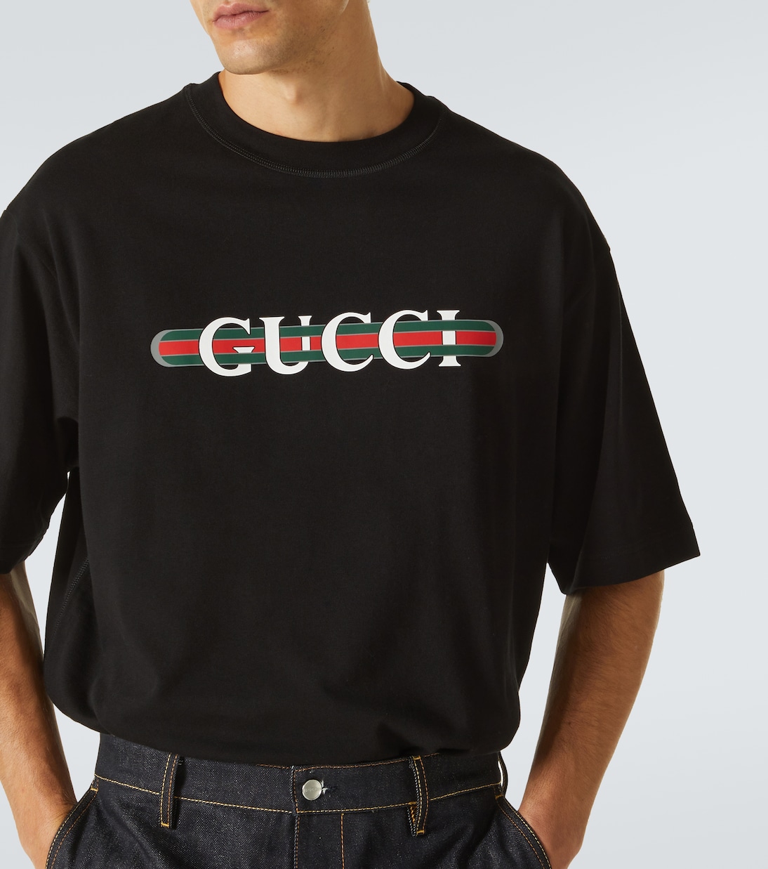 Camiseta de jersey de algodón con logo | Gucci