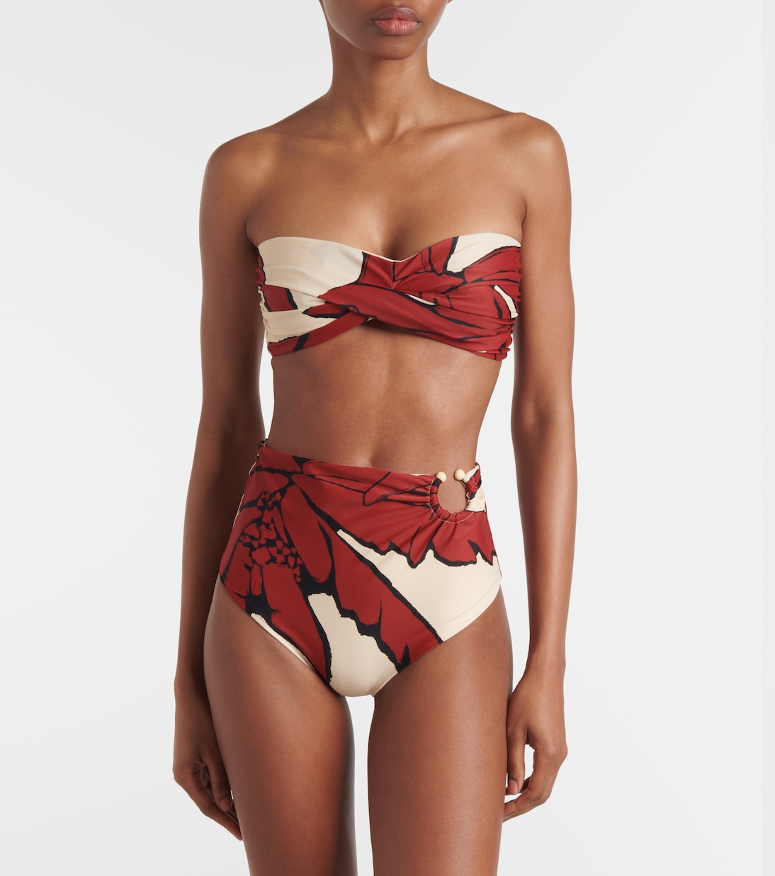 Printed high-rise bikini bottoms | Johanna Ortiz