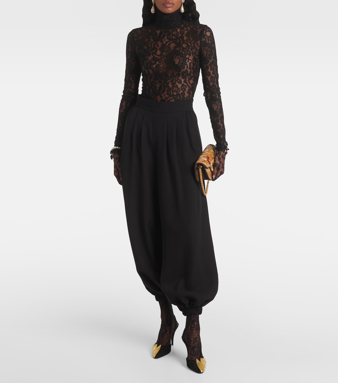 Lace turtleneck bodysuit | Valentino