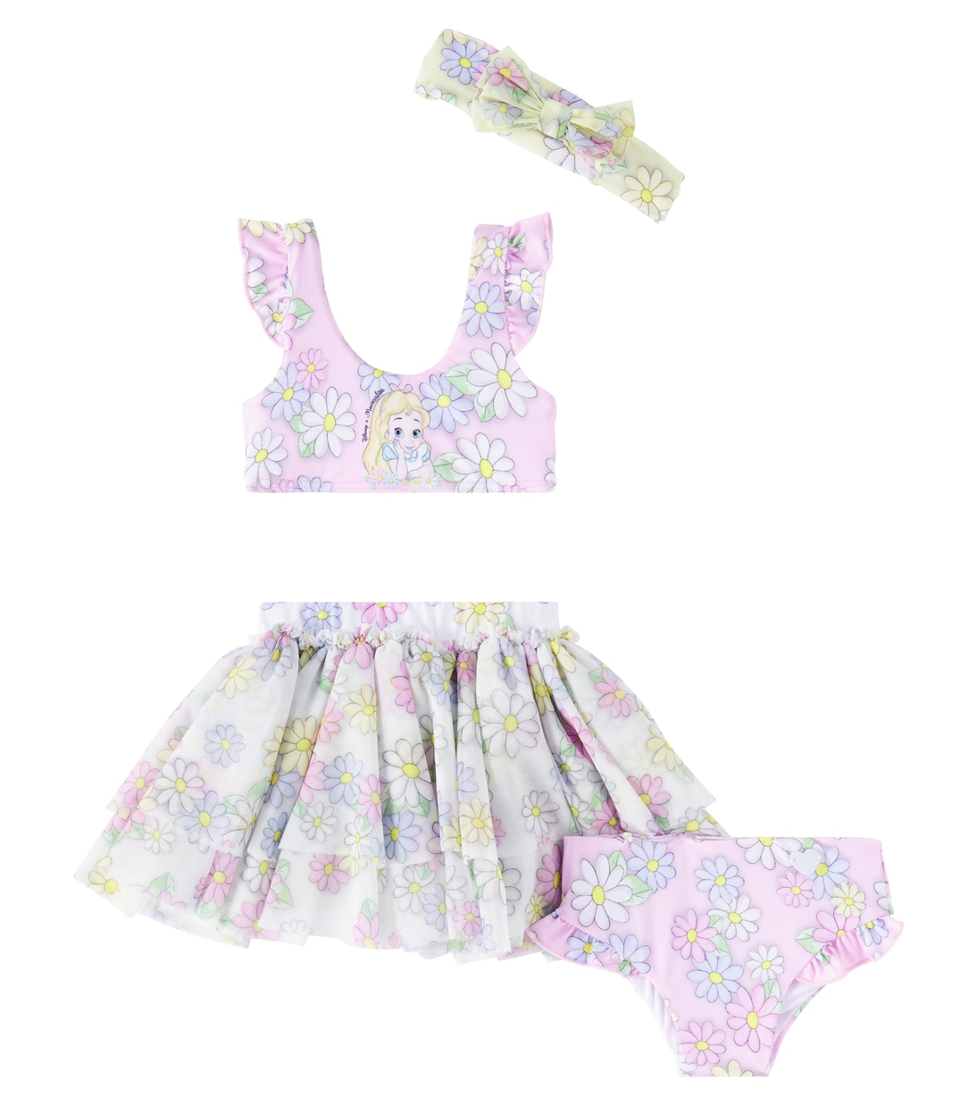 Bebé - set Daisy de falda, bikini y diadema | Monnalisa