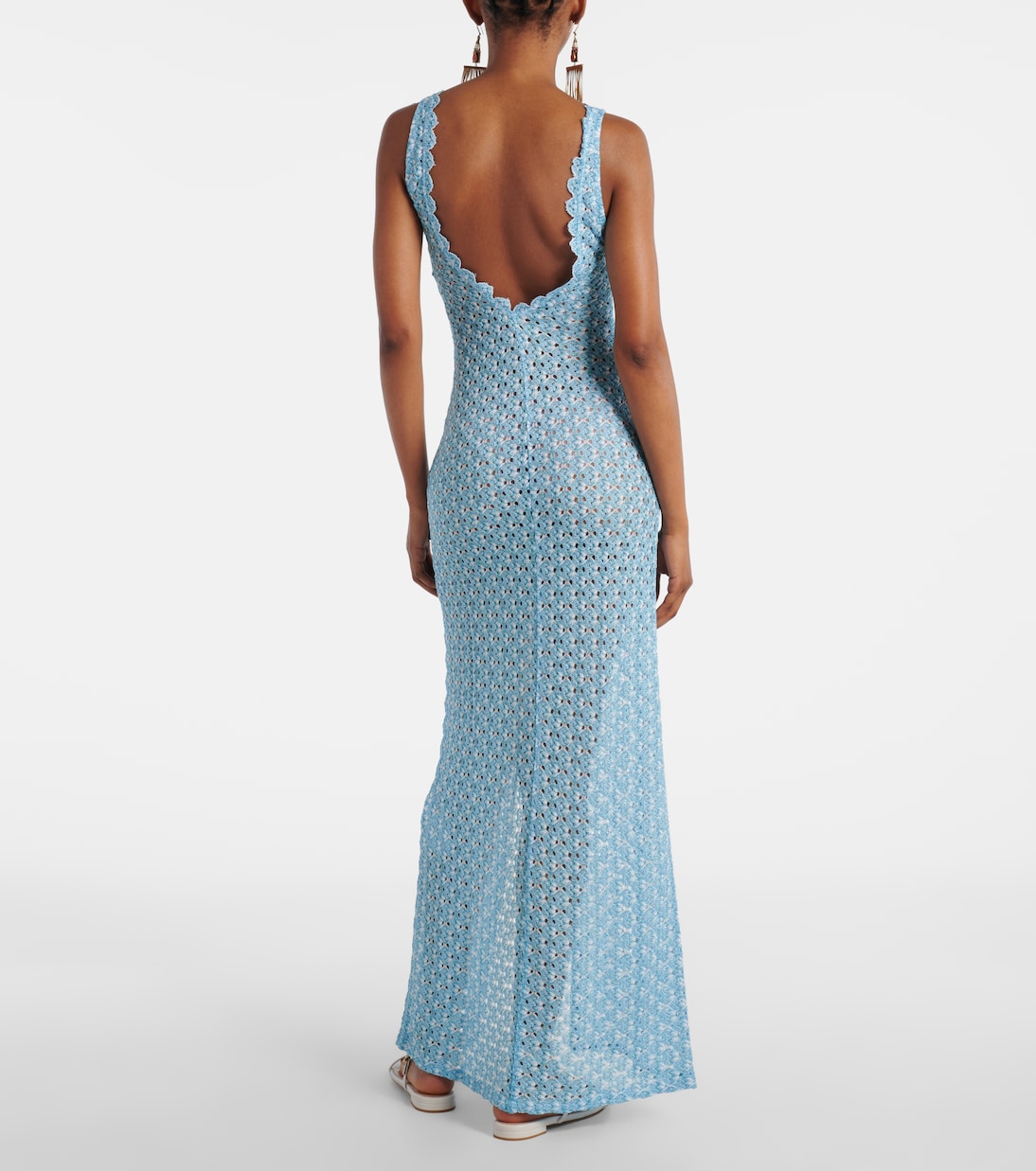 Vestido largo calado de lamé | Missoni