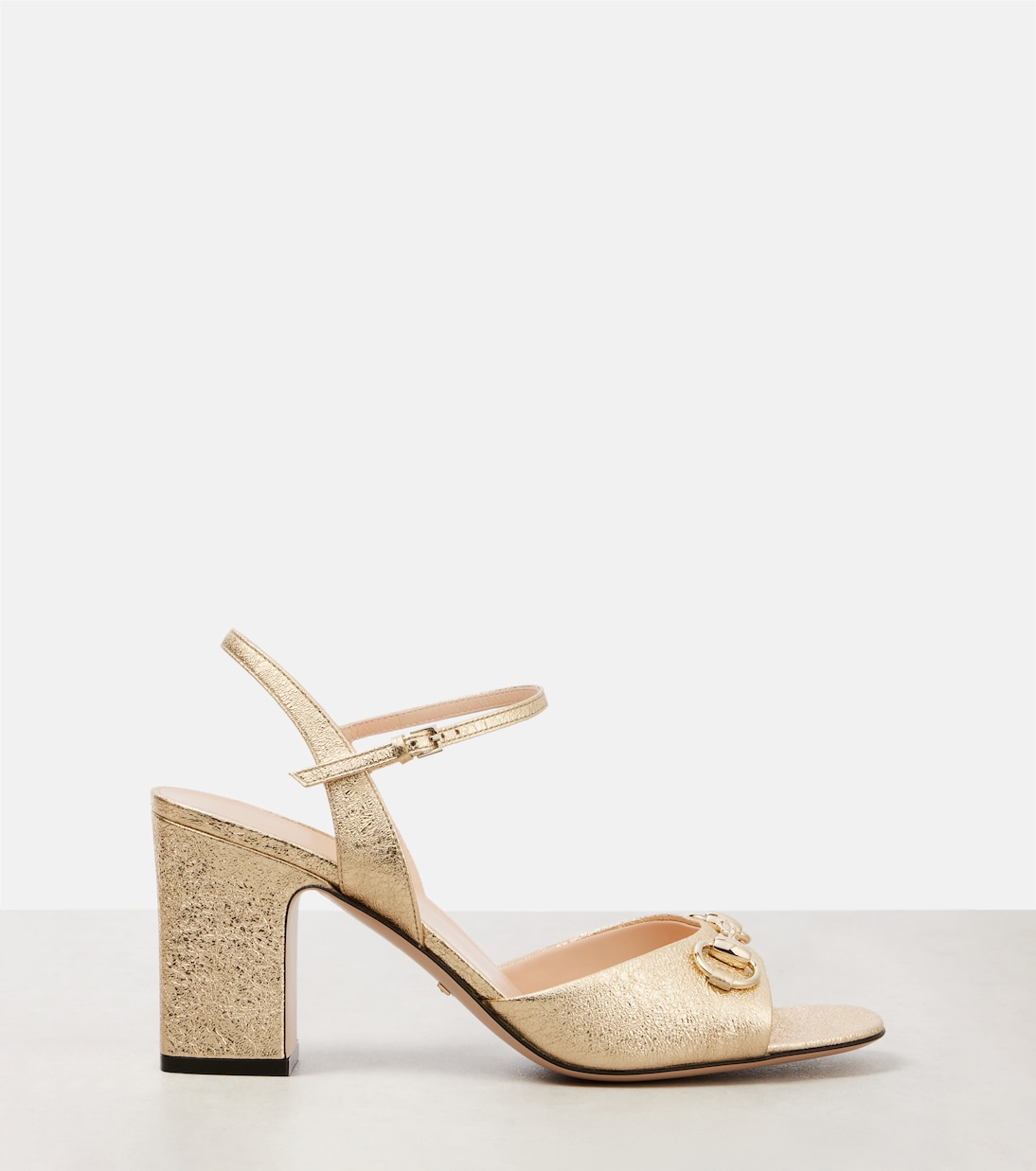 Sandalen Horsebit aus Metallic-Leder | Gucci