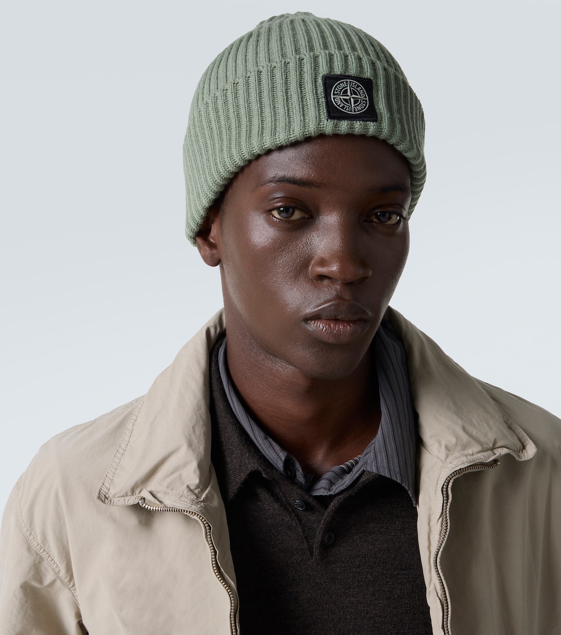 Compass ribbed-knit virgin wool beanie | Stone Island
