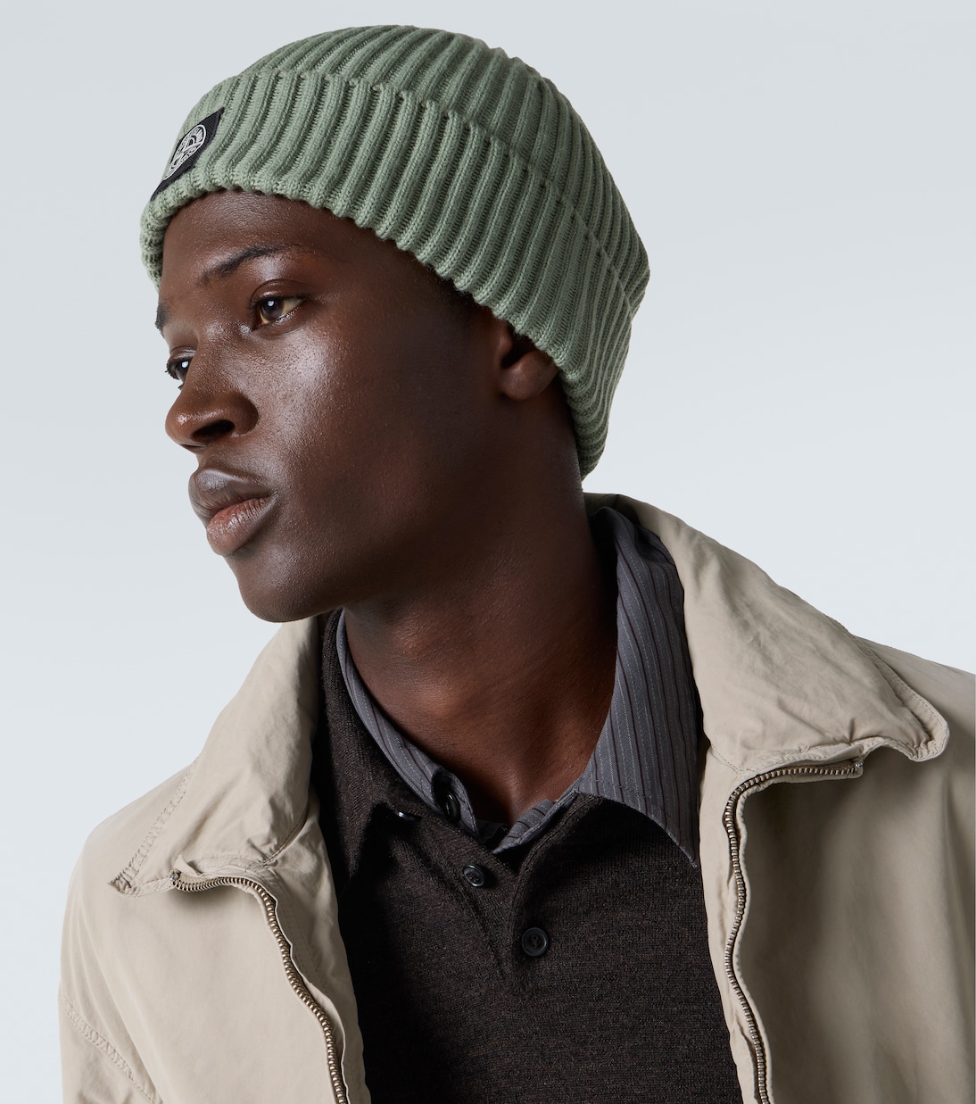 Compass ribbed-knit virgin wool beanie | Stone Island