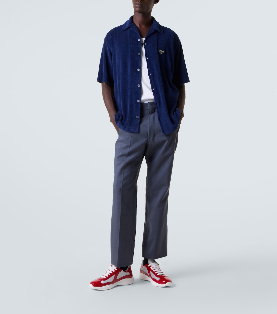 America's Cup leather-trimmed sneakers | Prada