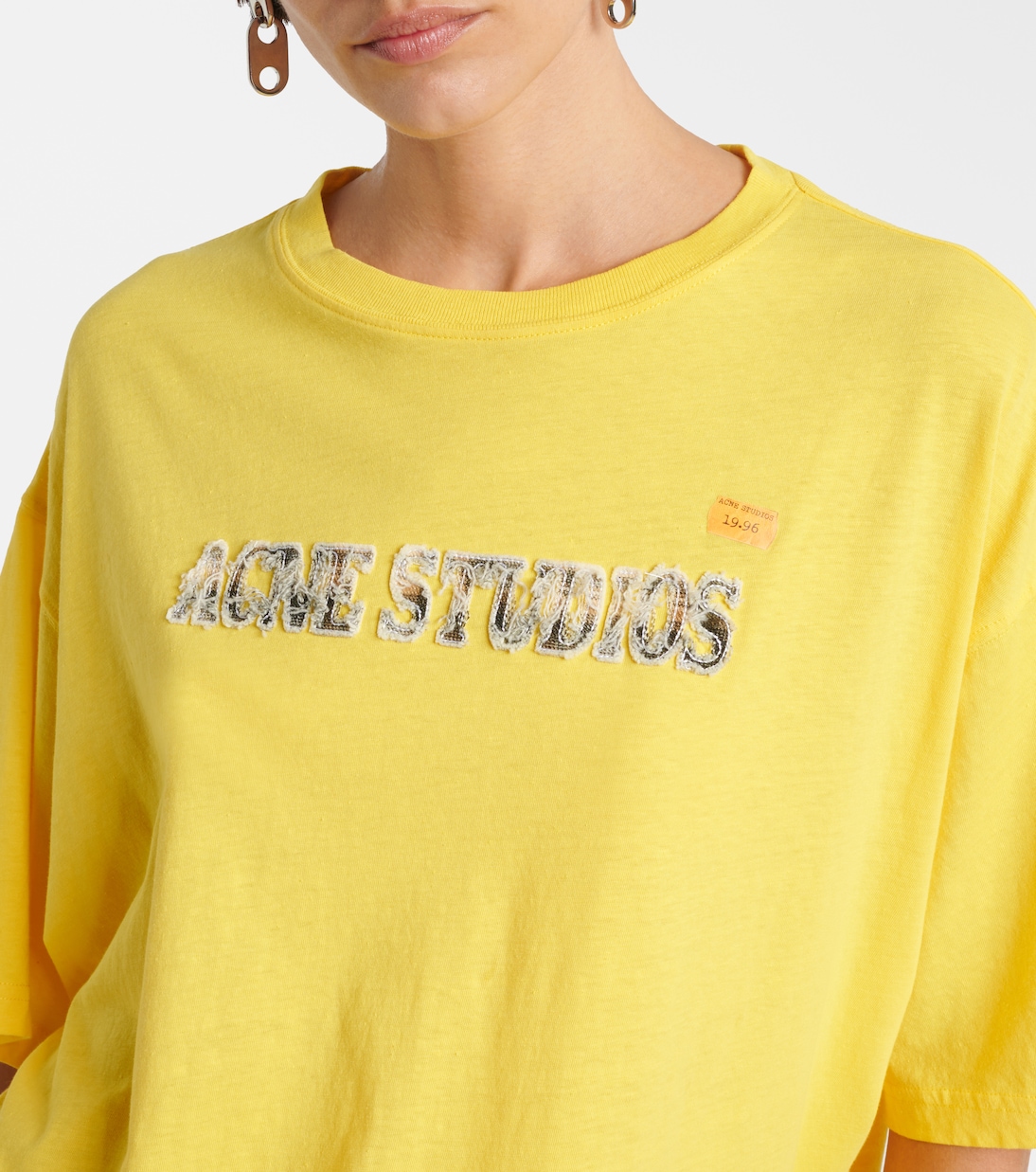 Camiseta en mezcla de jersey con logo | Acne Studios