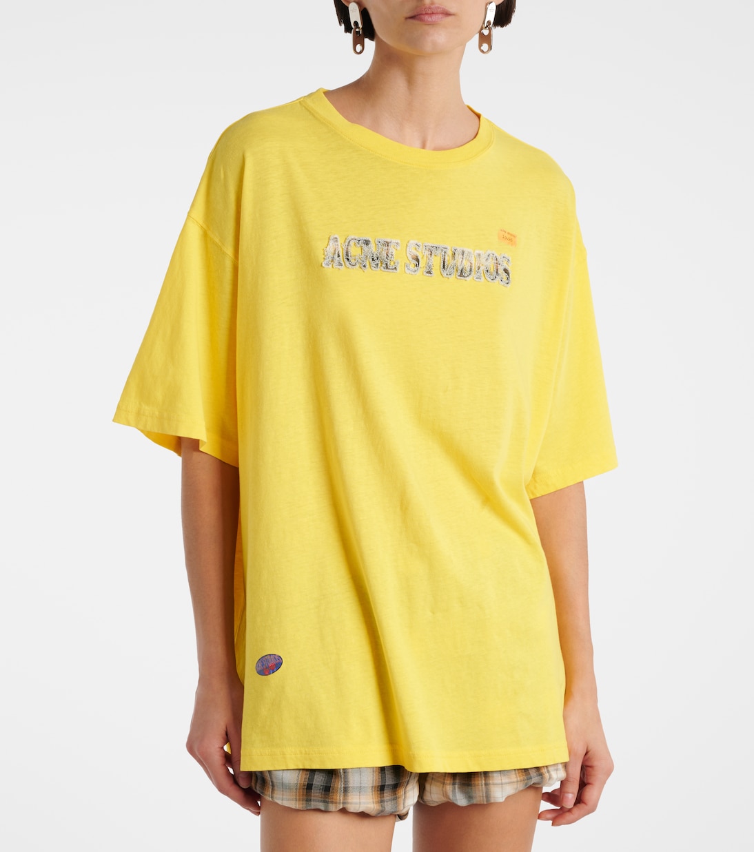 Camiseta en mezcla de jersey con logo | Acne Studios