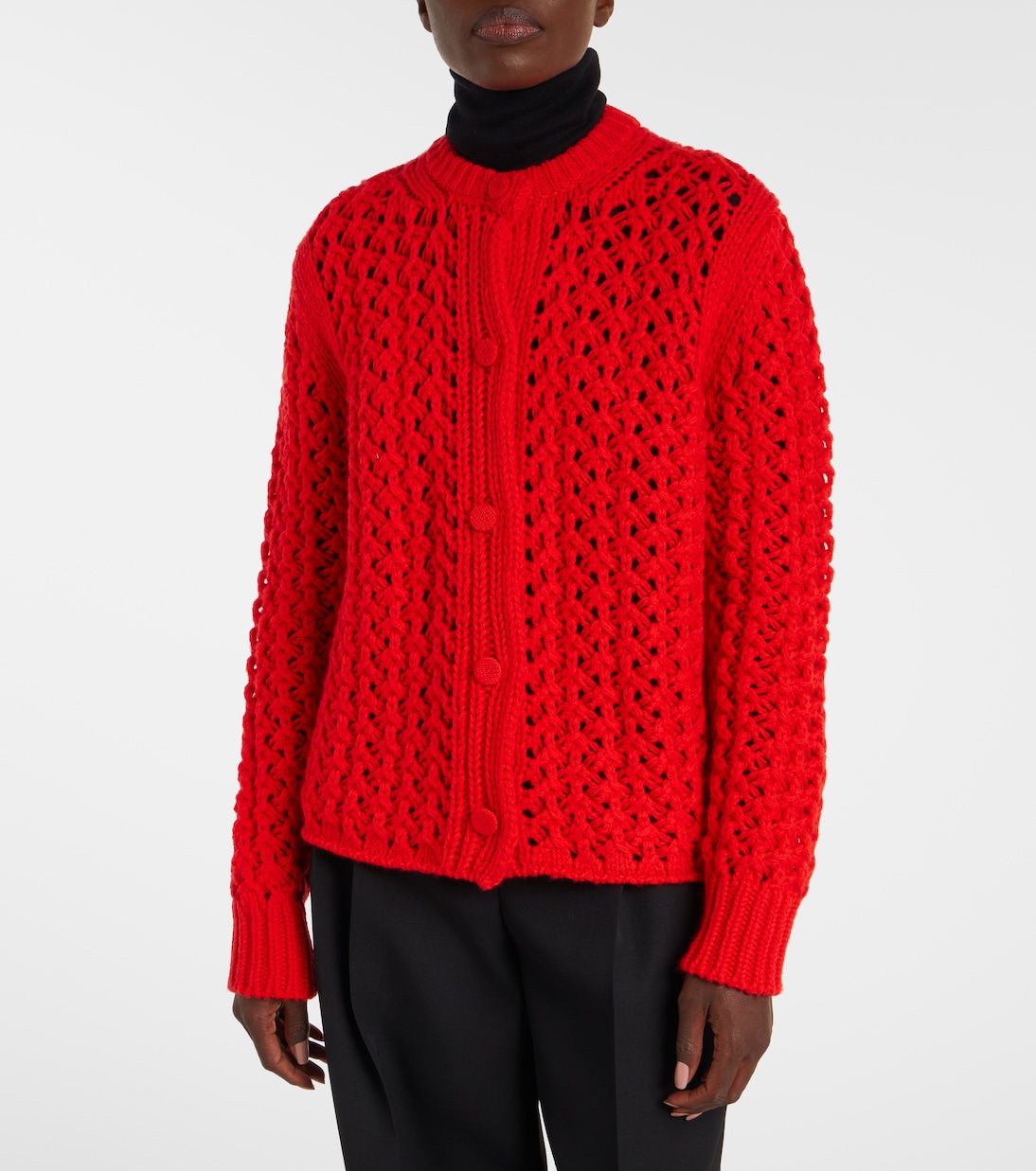 Open-knit wool cardigan | Jil Sander