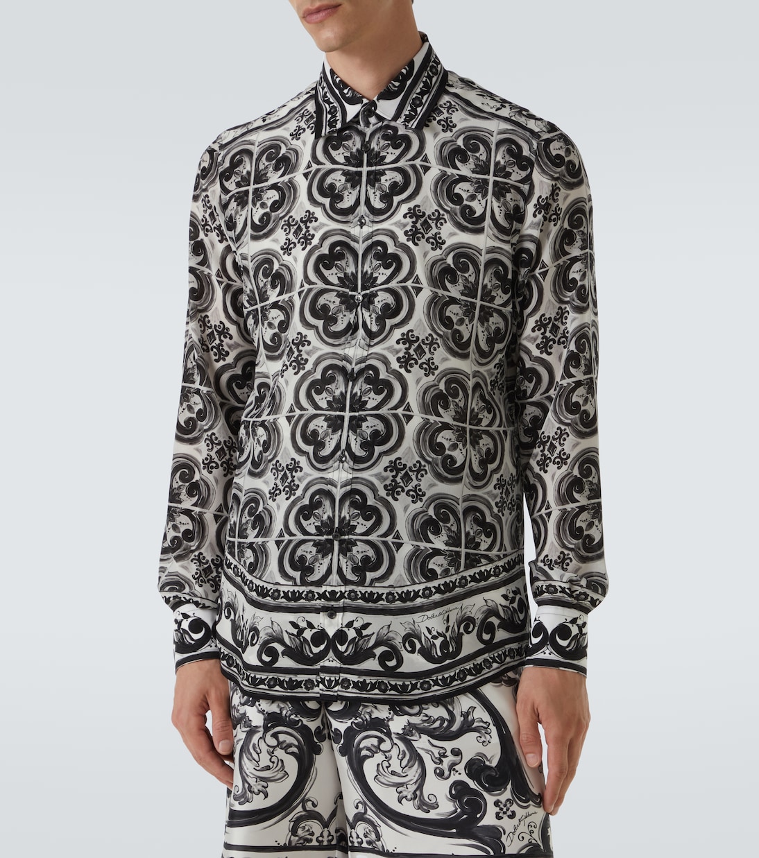 Camicia Martini Majolica in twill di seta | Dolce&Gabbana
