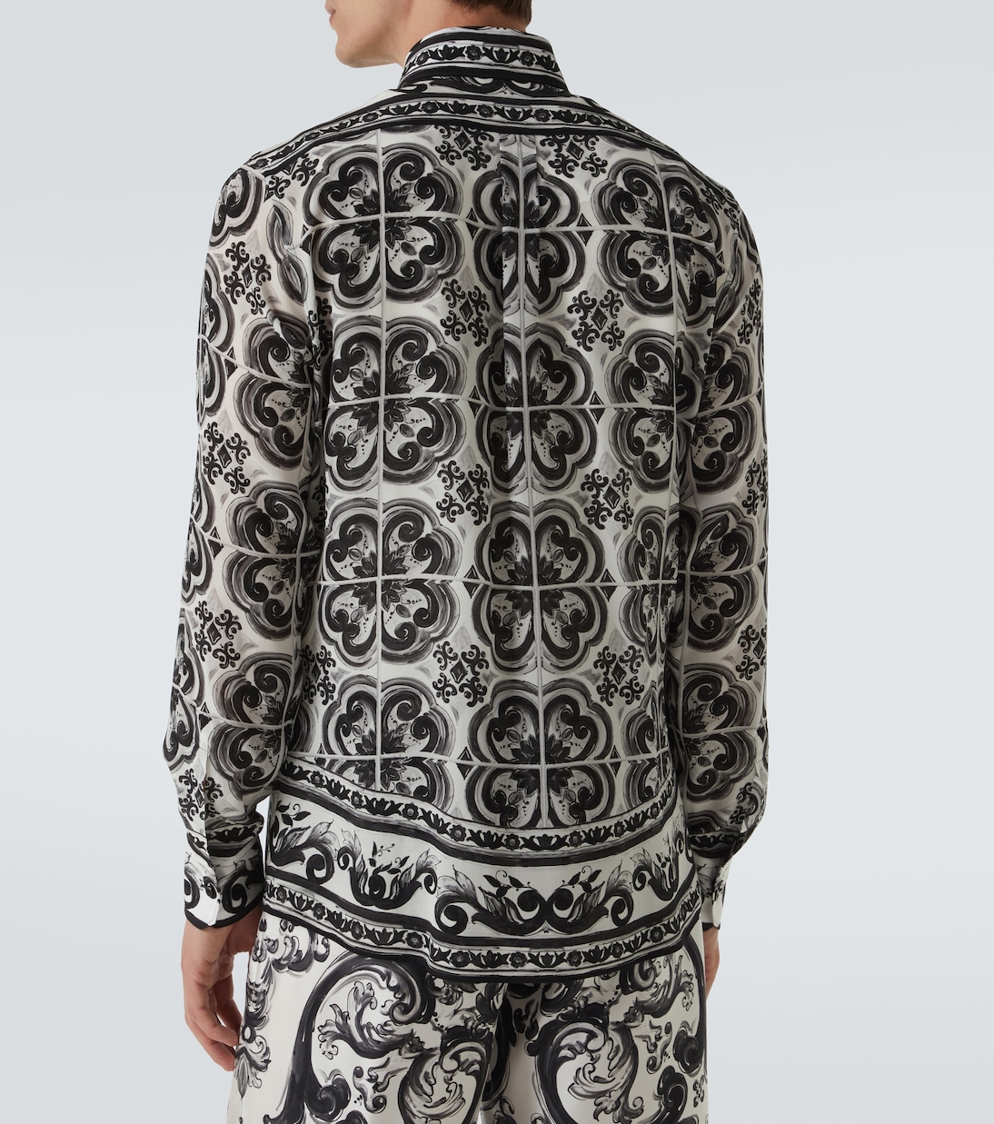 Camicia Martini Majolica in twill di seta | Dolce&Gabbana