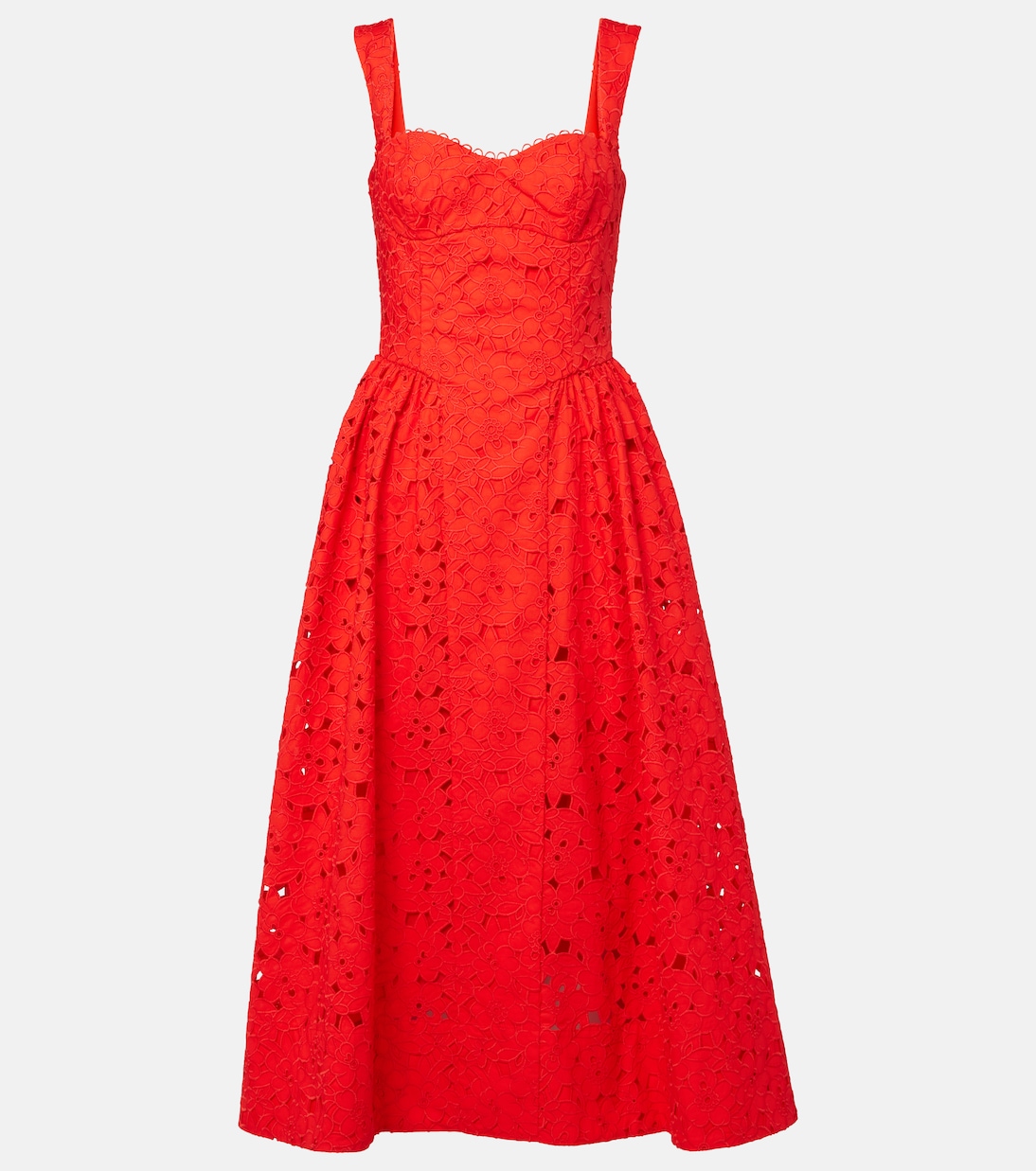 Blaire cotton guipure lace midi dress | Rebecca Vallance