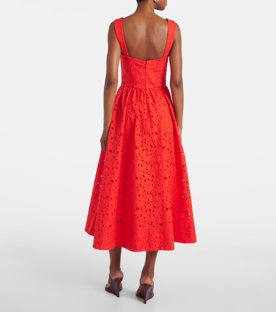 Blaire cotton guipure lace midi dress | Rebecca Vallance