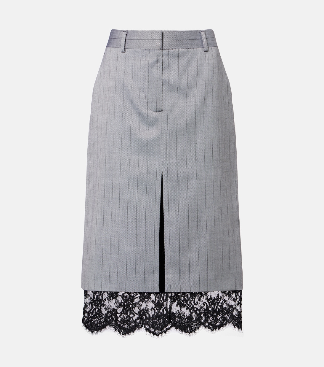 Pinestripe wool midi skirt | Stella McCartney